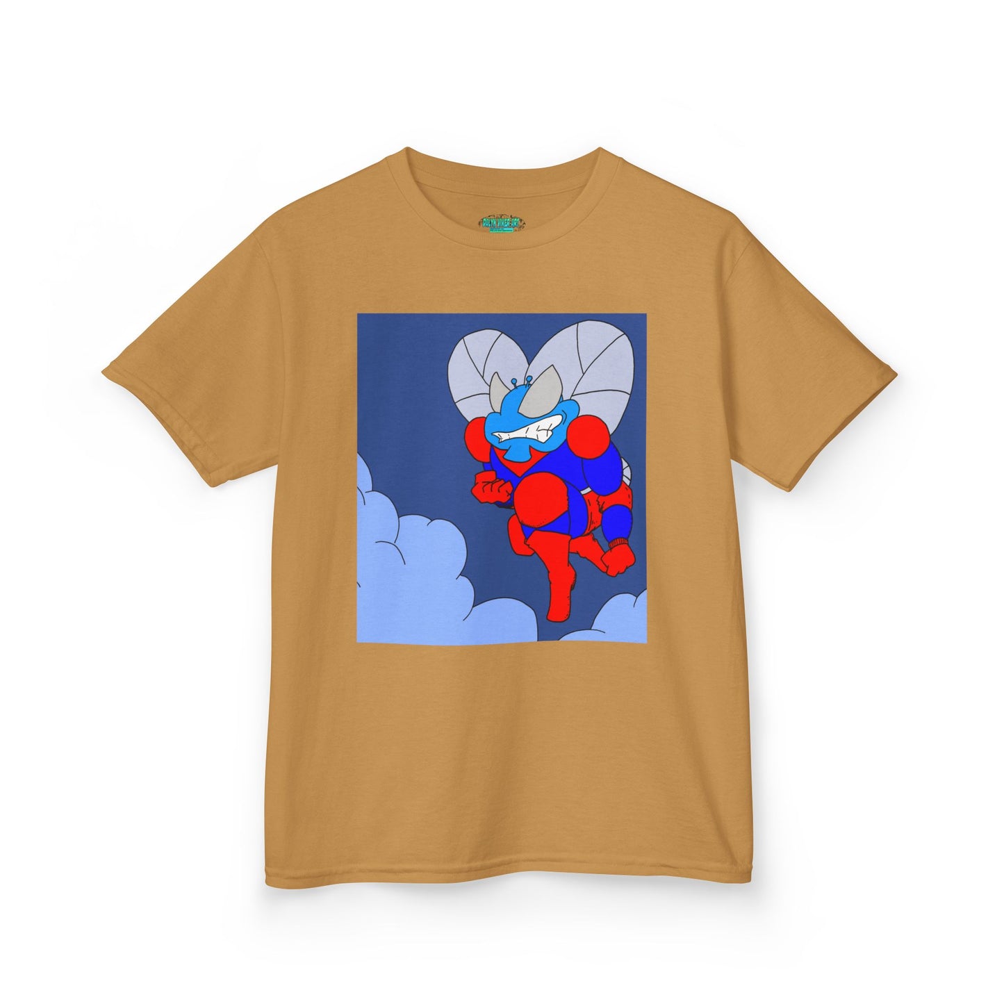 The Astounding Astro-Fly - Up in the Clouds - Kids Superhero Graphic Tee - Fun Cartoon Design for Playful Days