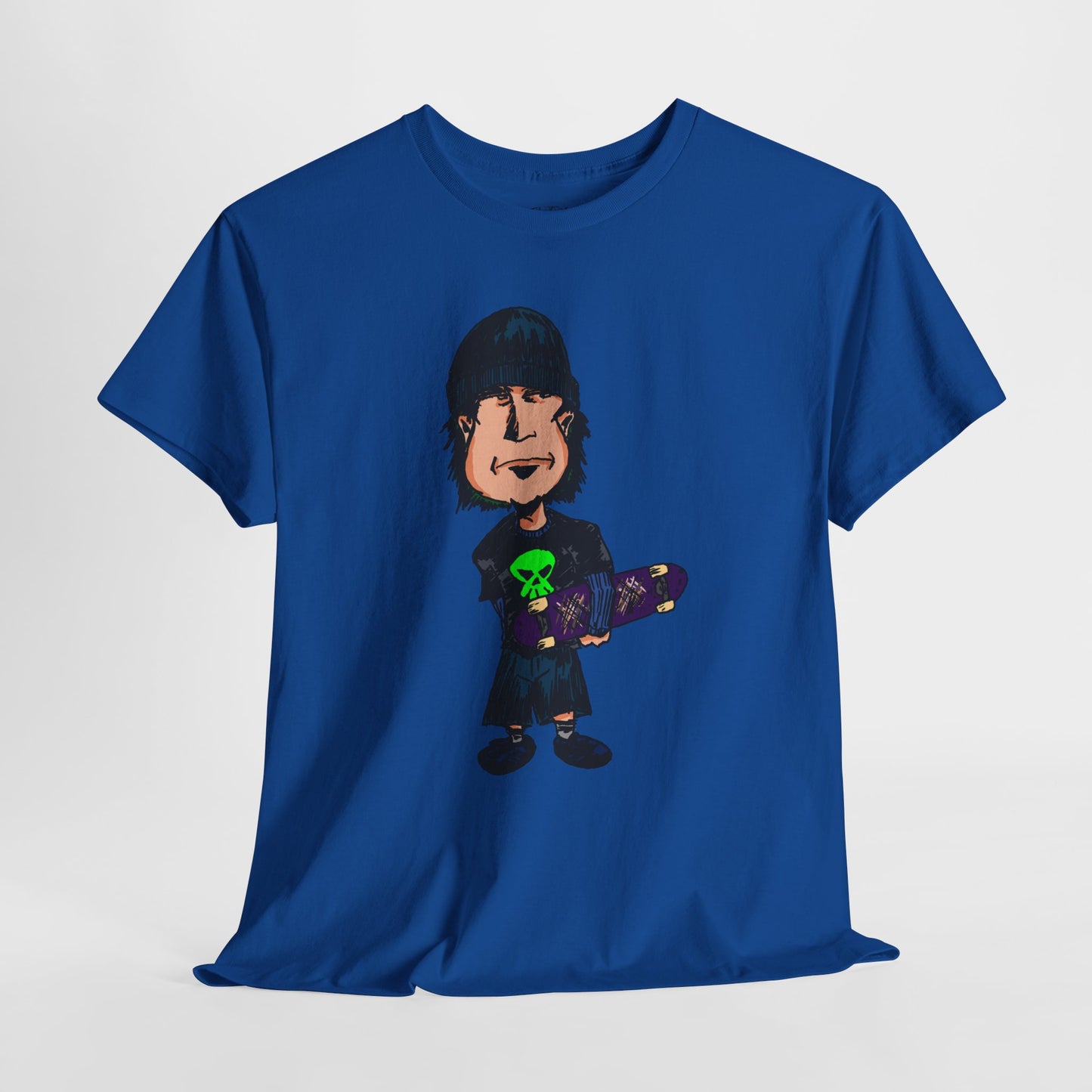 Rude Skater Dude - Skate Punk Cartoon Tee – Boy with Skateboard Graphic Shirt