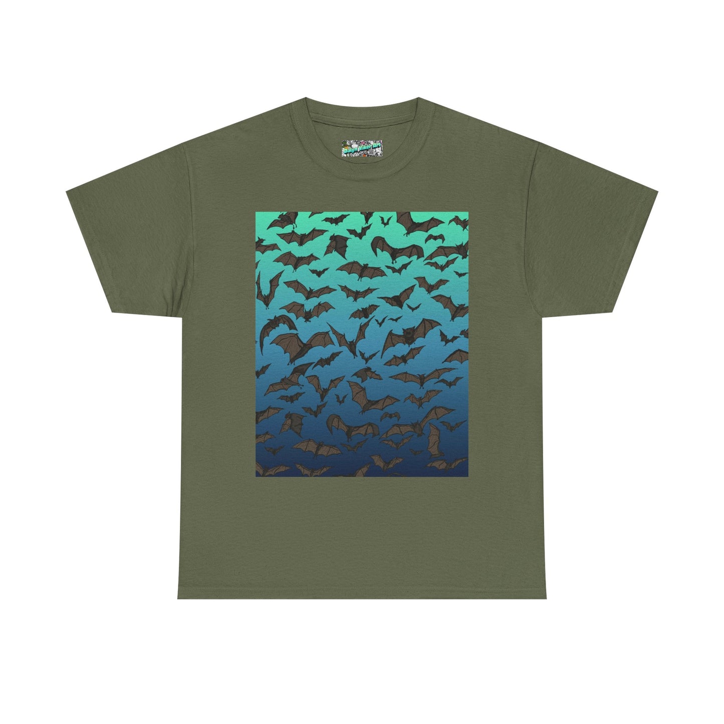 Bat Swarm Graphic Tee — Gradient Night Flight T-Shirt