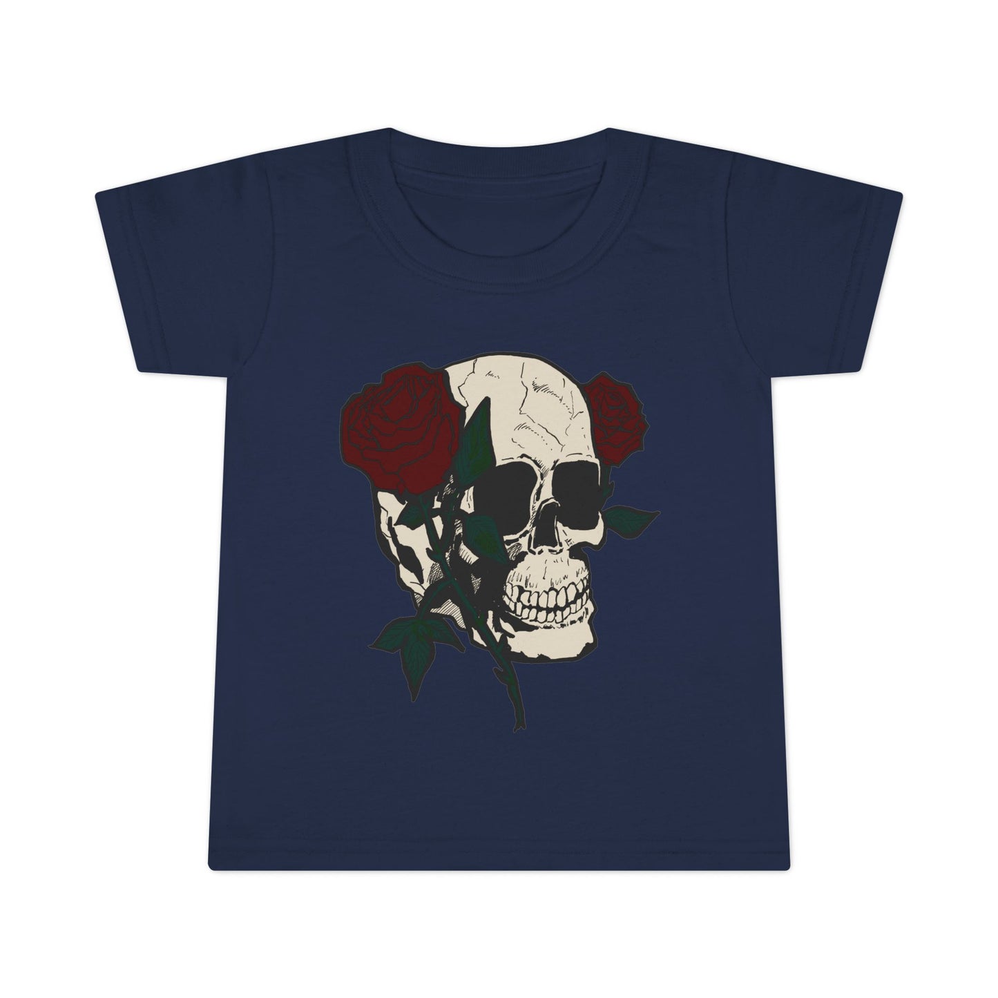Skull & Roses Toddler T-Shirt - Cute Gothic Style Clothing for Kids