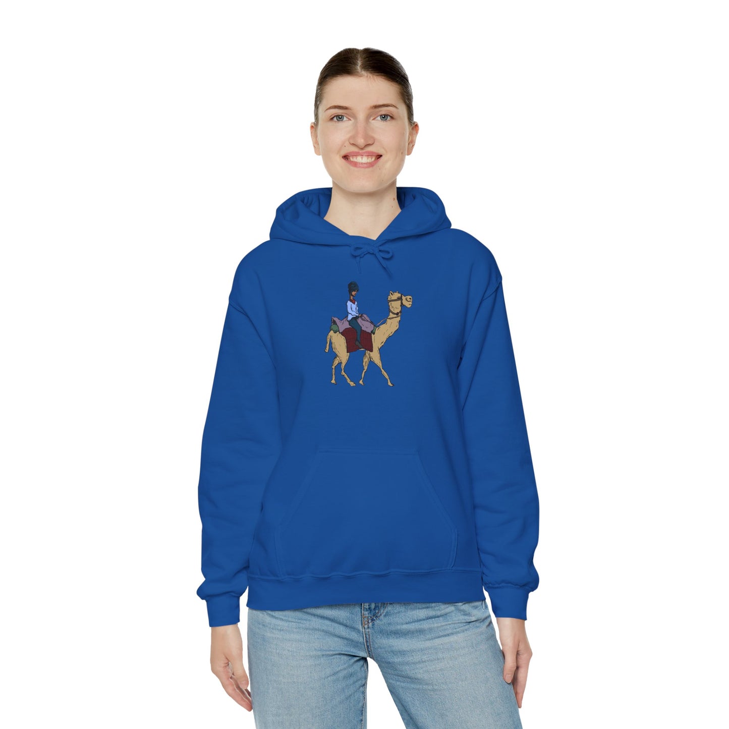 Camel Ride Hoodie, Cozy Unisex Pullover Sweatshirt, Fun Animal Lover Gift, Perfect for Travel & Adventure Enthusiasts