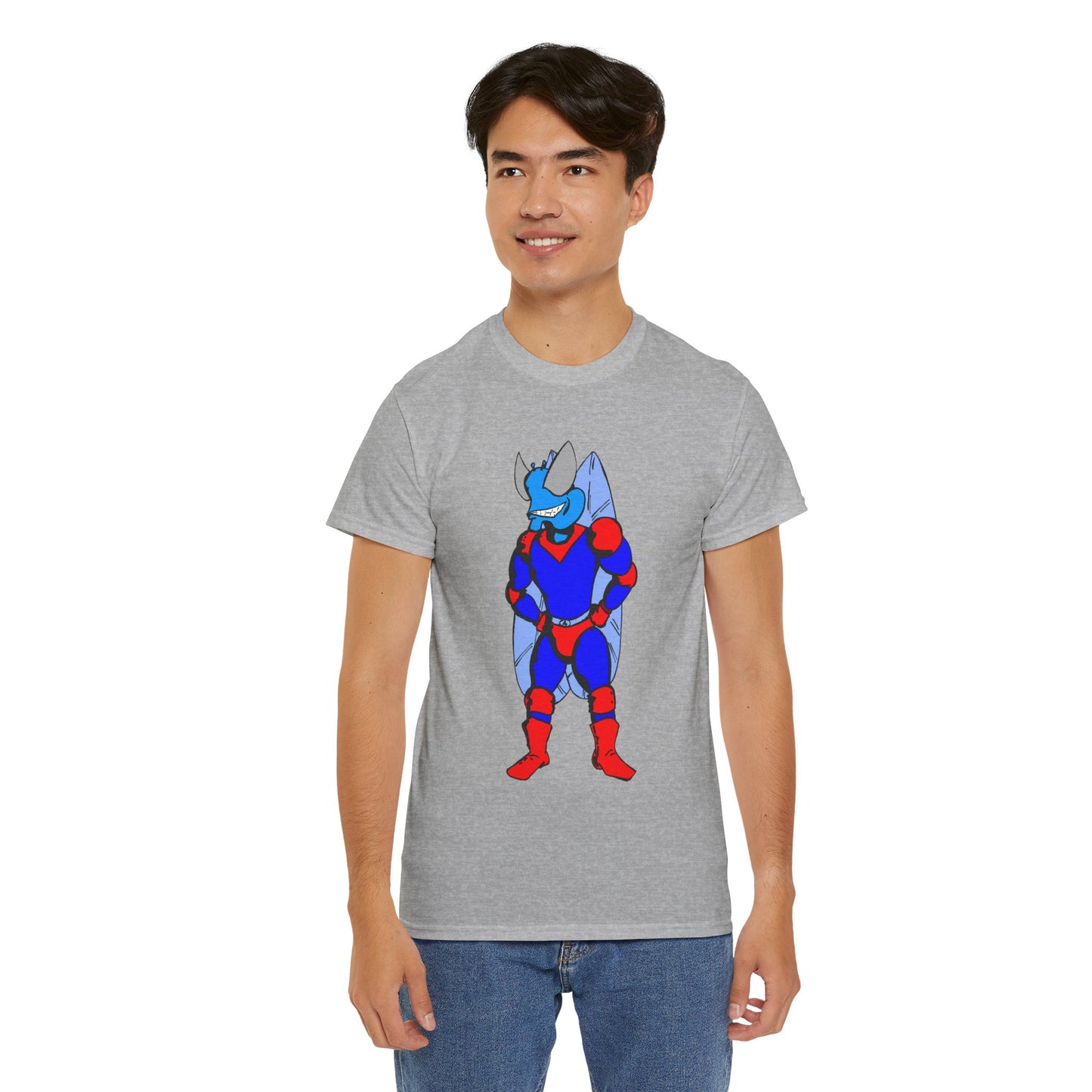 Astro-Fly Hero Graphic Tee - Blue & Red Superhero T-Shirt