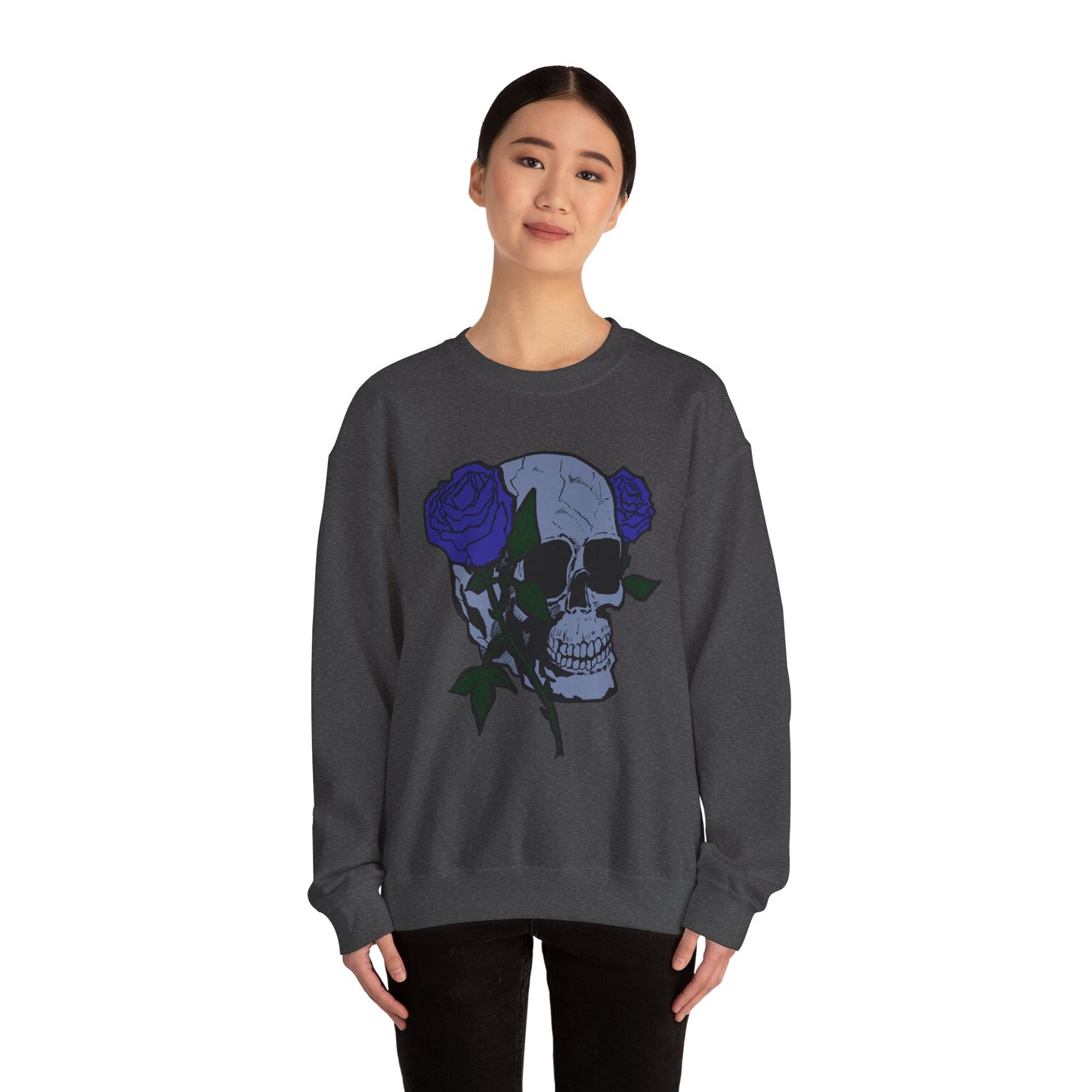 Rose Skull Crewneck Sweatshirt for Stylish Comfort