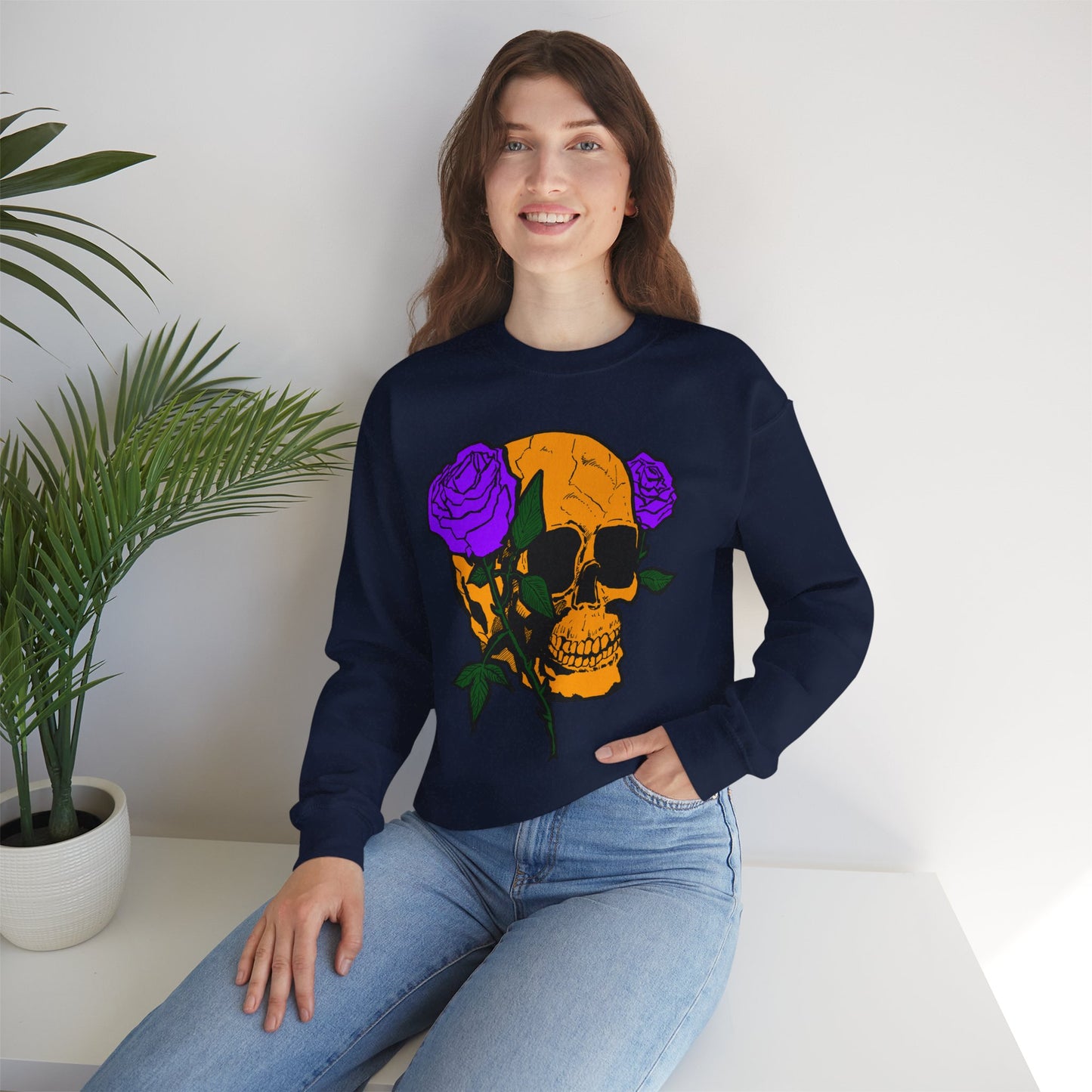 Skull & Roses Sweatshirt - Unisex Heavy Blend™ Crewneck