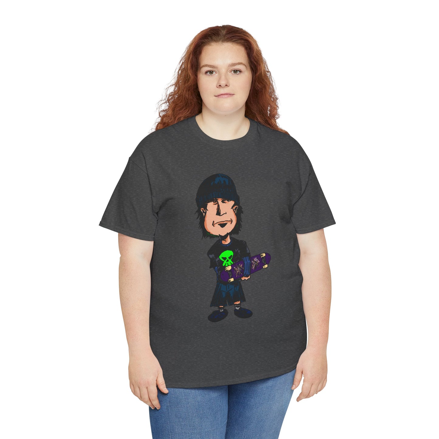 Rude Skater Dude - Skate Punk Cartoon Tee – Boy with Skateboard Graphic Shirt