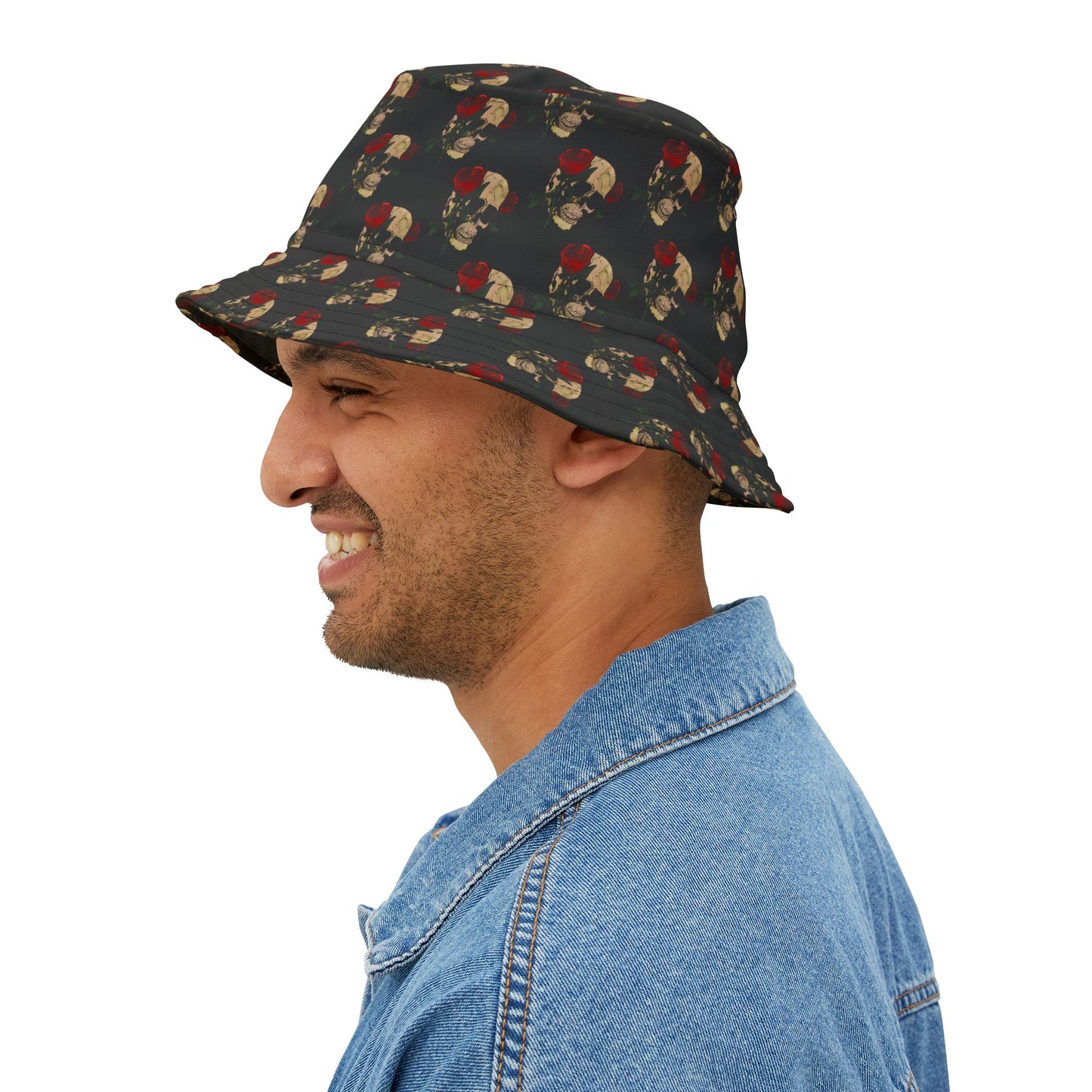 Vintage Skull Pattern Bucket Hat — Gothic AOP
