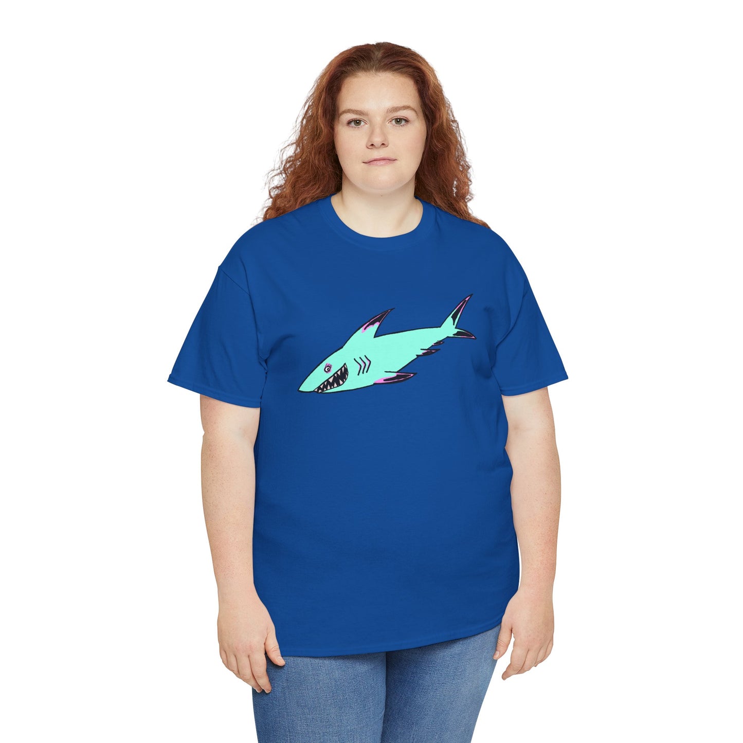Cool Shark Graphic Unisex Heavy Cotton Tee, Ocean Lover Shirt, Beachwear, Casual Everyday Tee, Gift for Sharks Fans