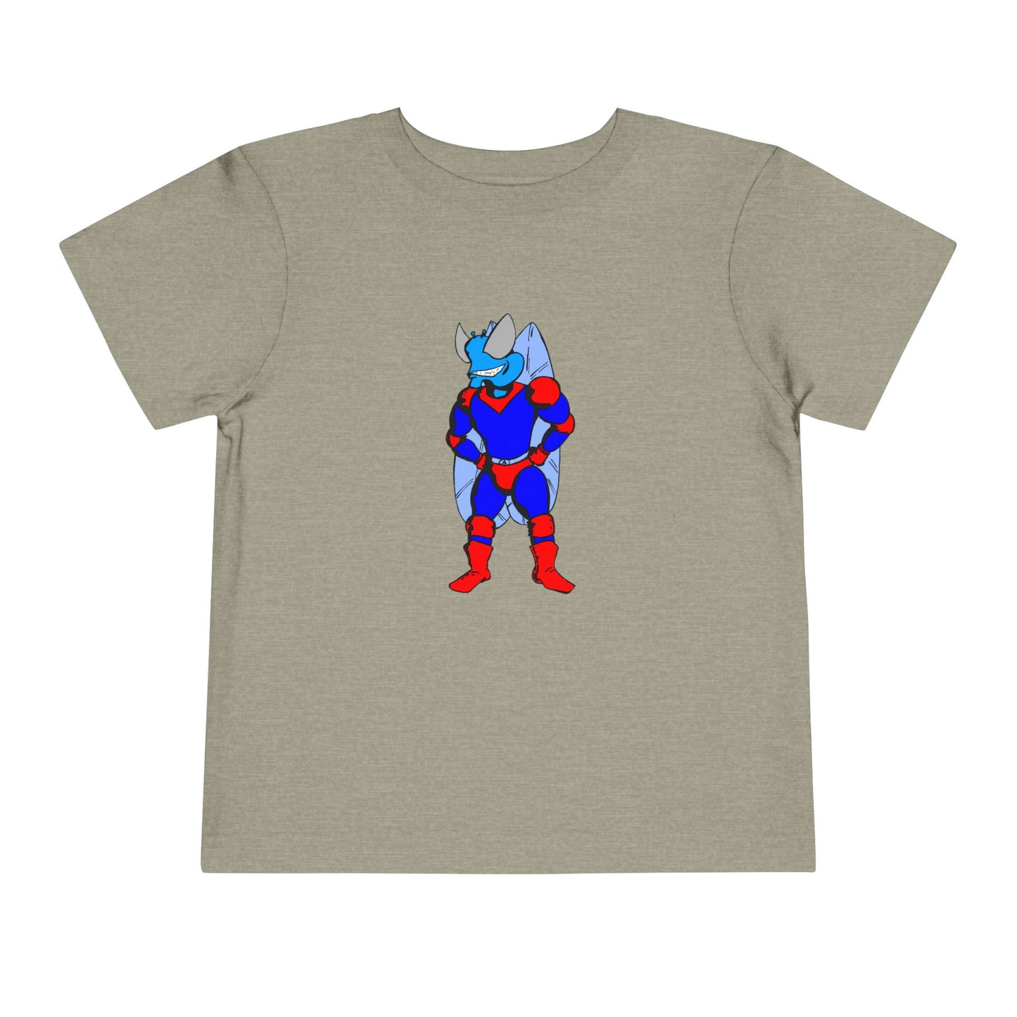 Astro-Fly Toddler Tee — Brave Blue Superhero Bug Graphic