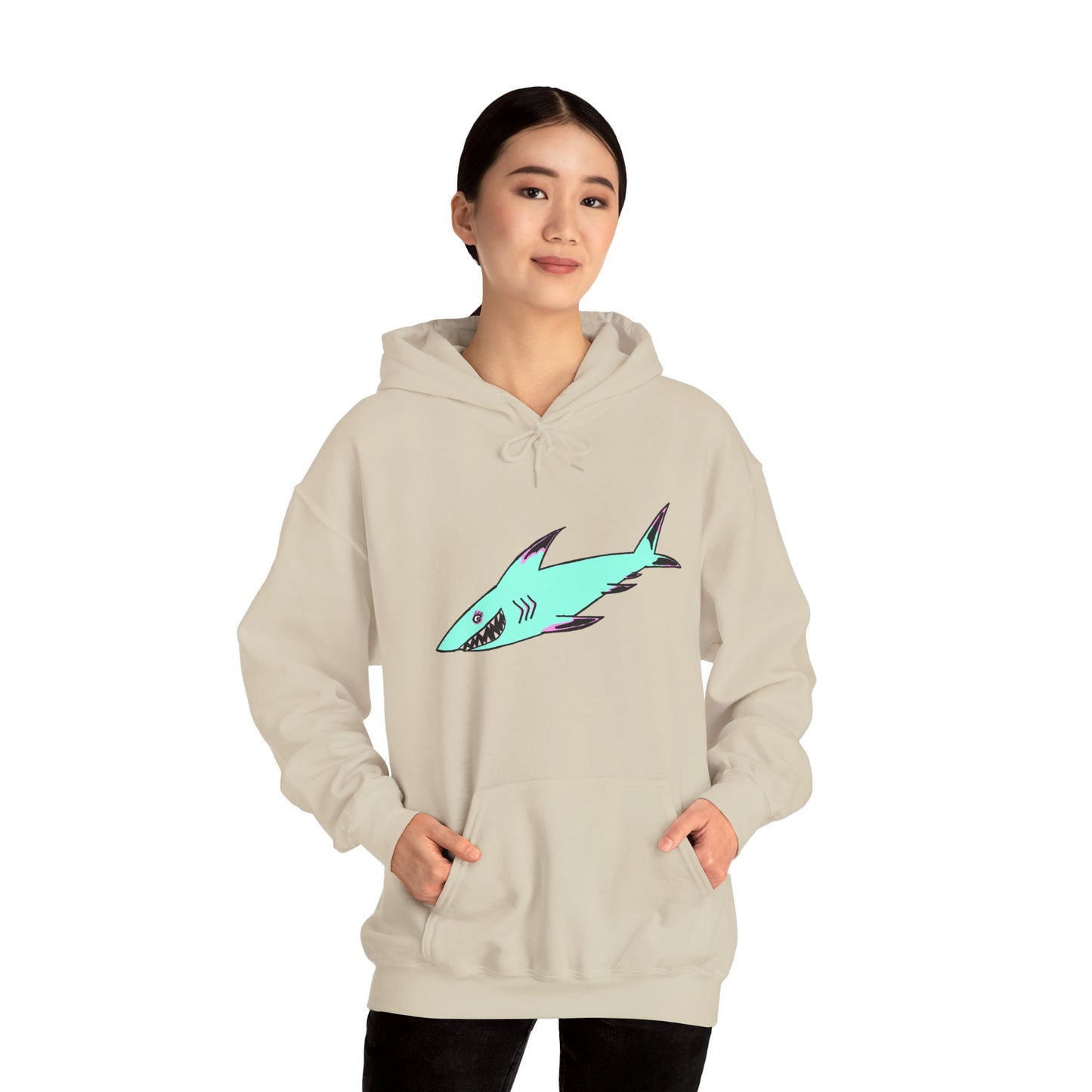 Shark Graphic Unisex Hoodie, Fun Casual Wear, Beach Lover's Gift, Relaxing Lounge Sweatshirt, Unique Gift for Any Occasion