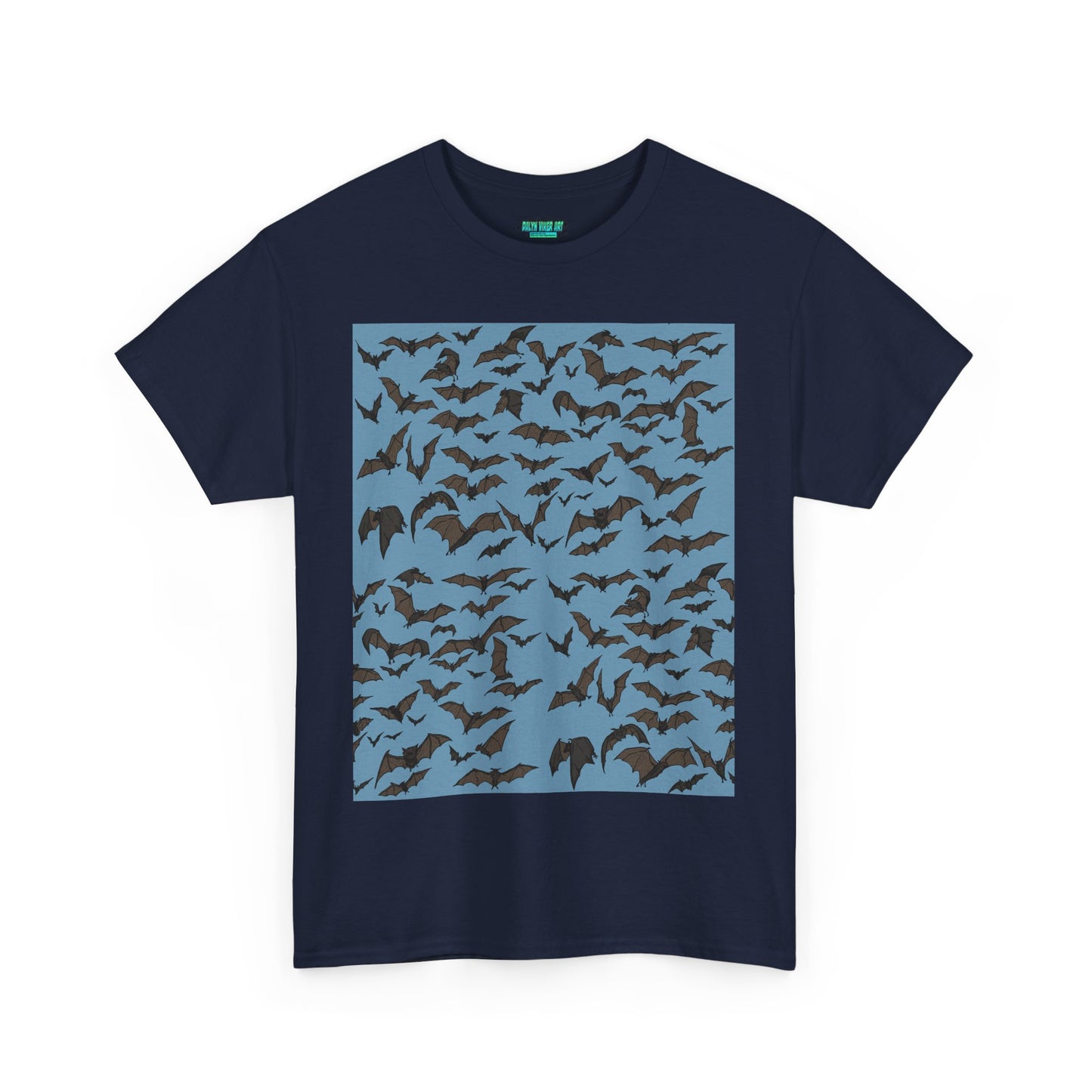 Unisex Bat Print Cotton Tee, Casual Graphic Tee, Halloween Apparel, Unique Gift for Animal Lovers, Stylish Everyday Wear