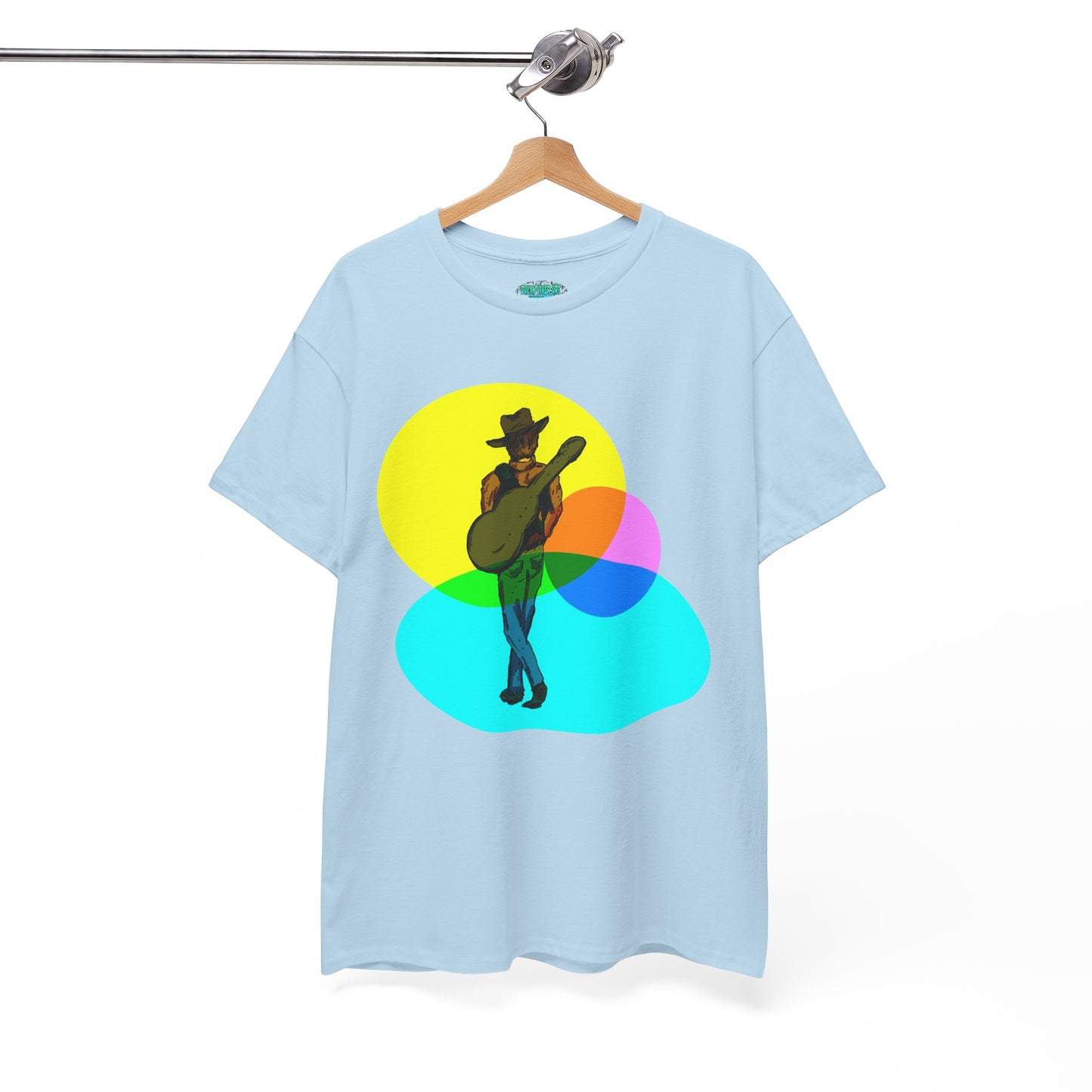 Cowboy Guitar Tee — Colorful Music T‑Shirt