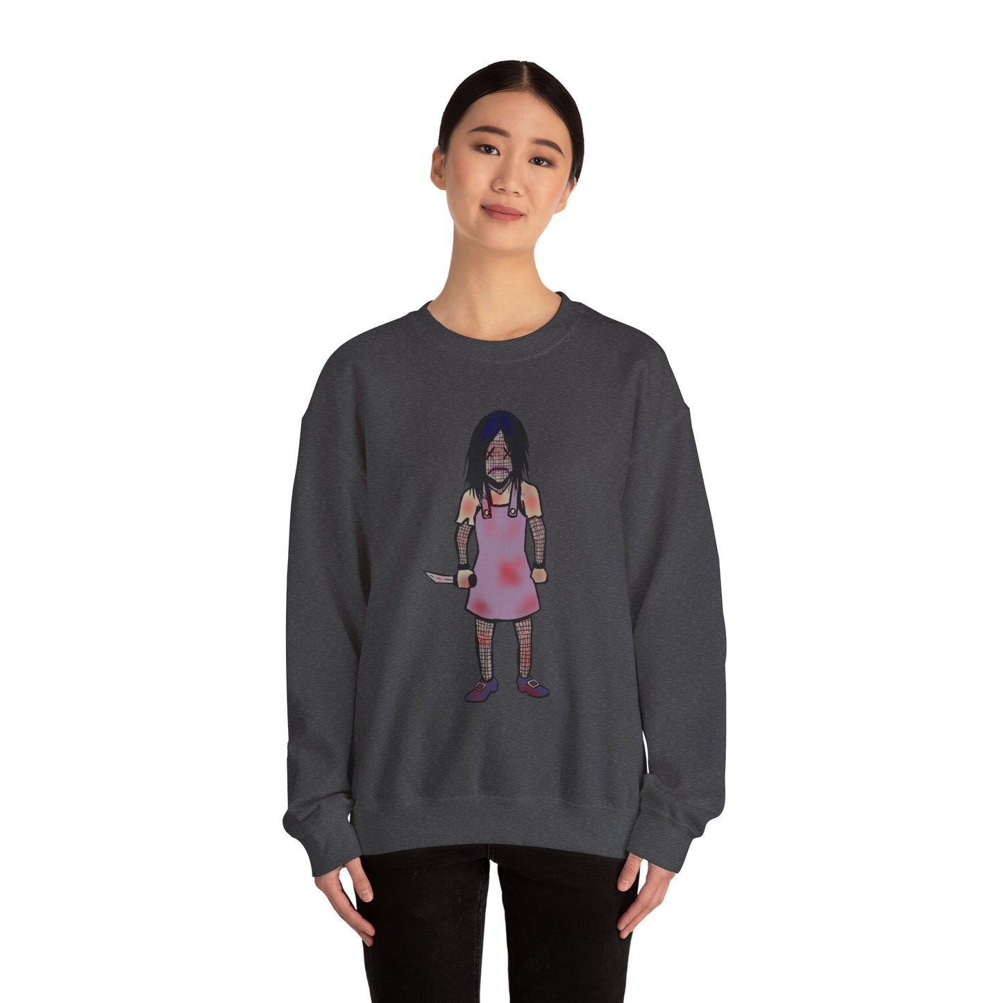 Evil Doll Edgy Graphic Sweatshirt for Unique Style