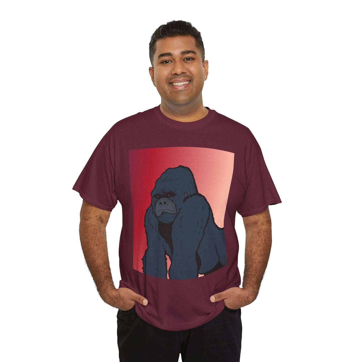 Gorilla Graphic Tee — Vintage Sunset Primate Illustration Shirt