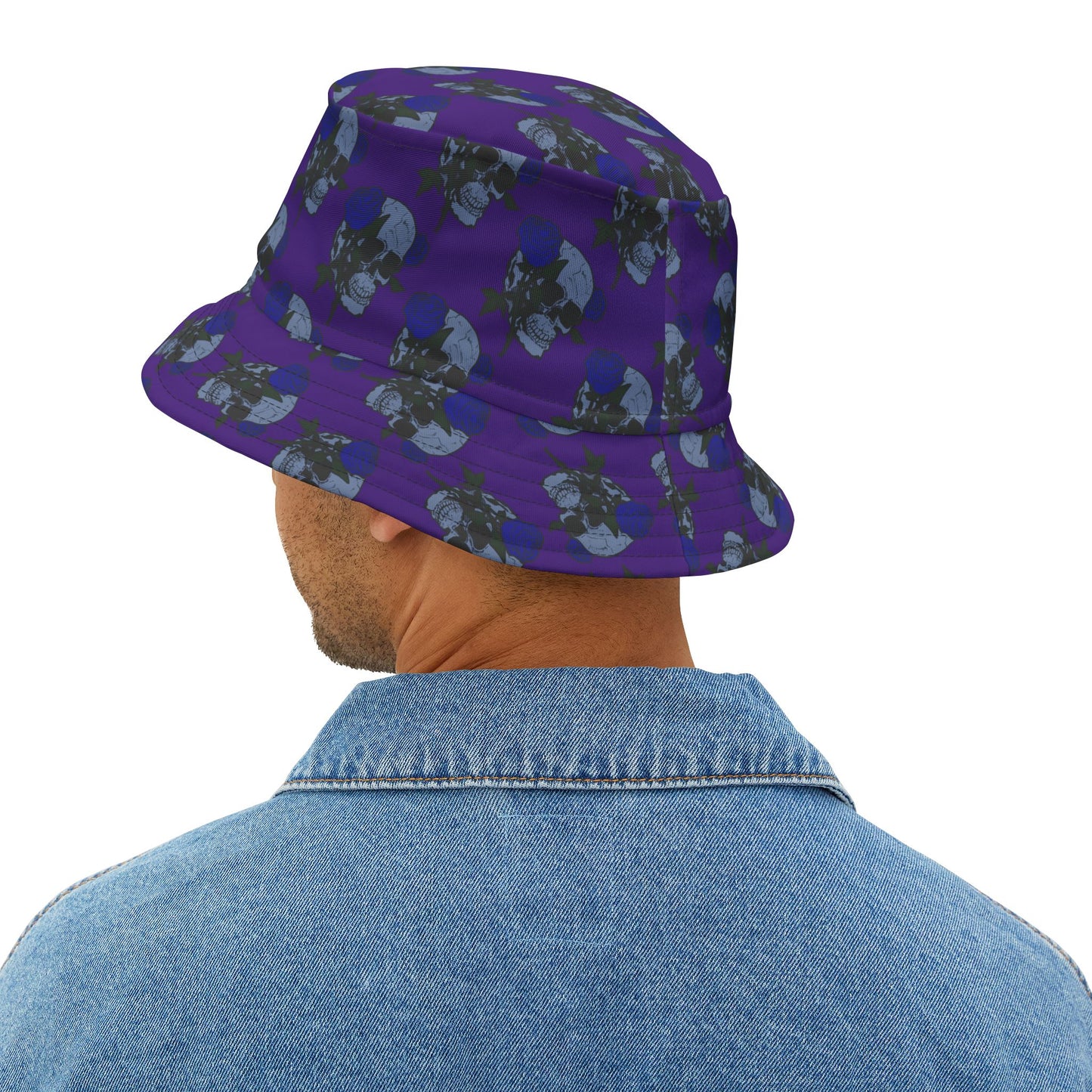 Unique Gothic Skull and Roses Print Bucket Hat, Trendy Summer Hat, Fashionable Beach Accessory, Unisex Sun Hat, Festival Headwear
