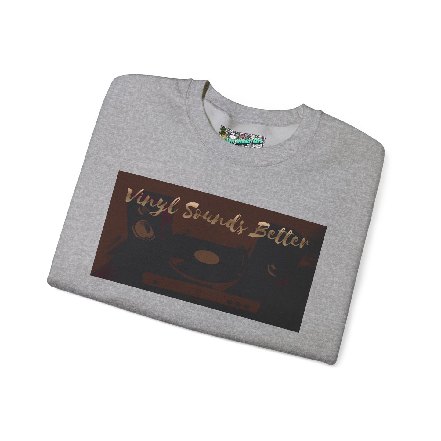 Crewneck Sweatshirt — "Vinyl Sounds Better" Retro Record Graphic