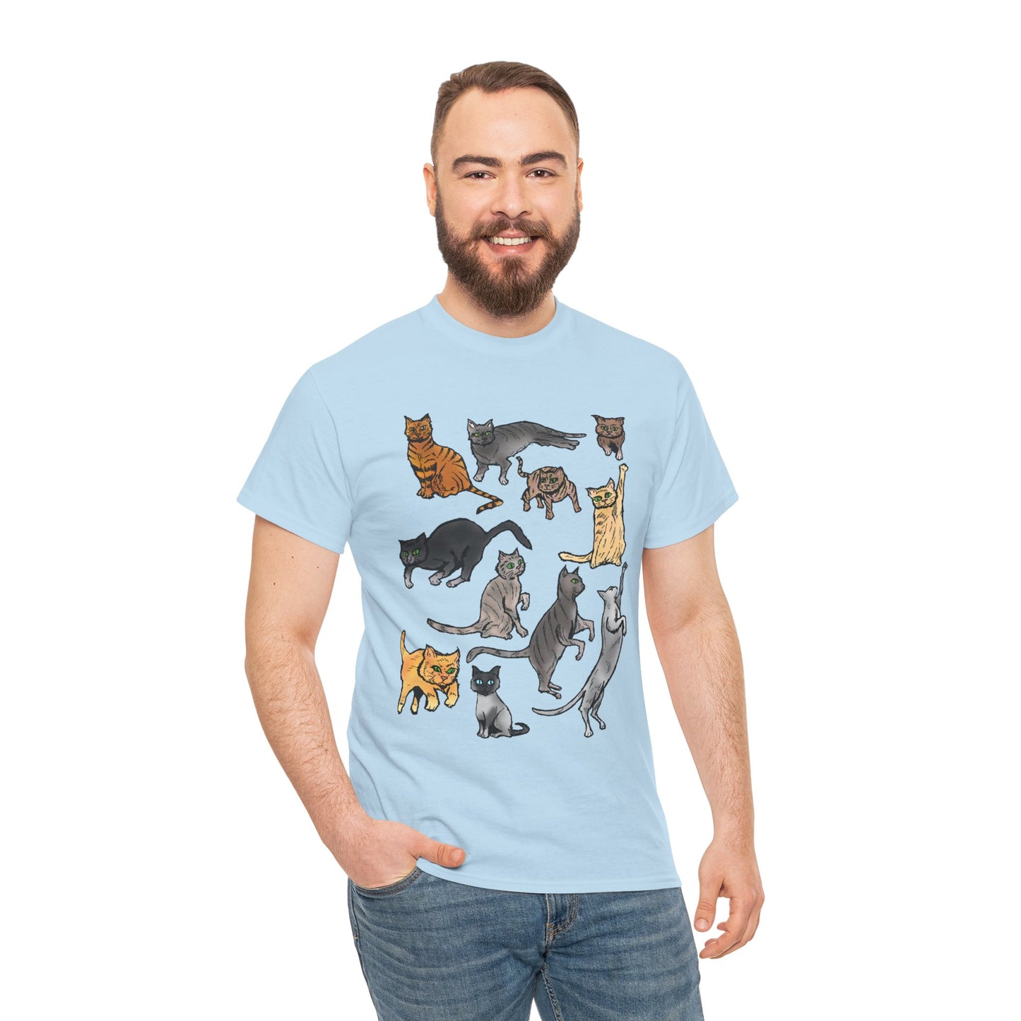 Cats Collage T-Shirt — Cute Cat Illustration Tee for Cat Lovers