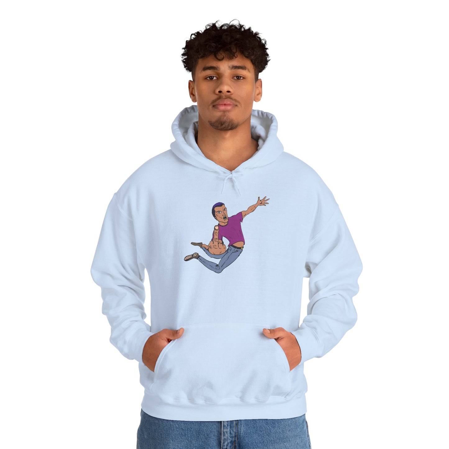 Funny Flying Eff Unisex Hooded Sweatshirt with Cartoon Design, Casual Hoodie, Gift for Friends, Birthday Gift, Loungewear