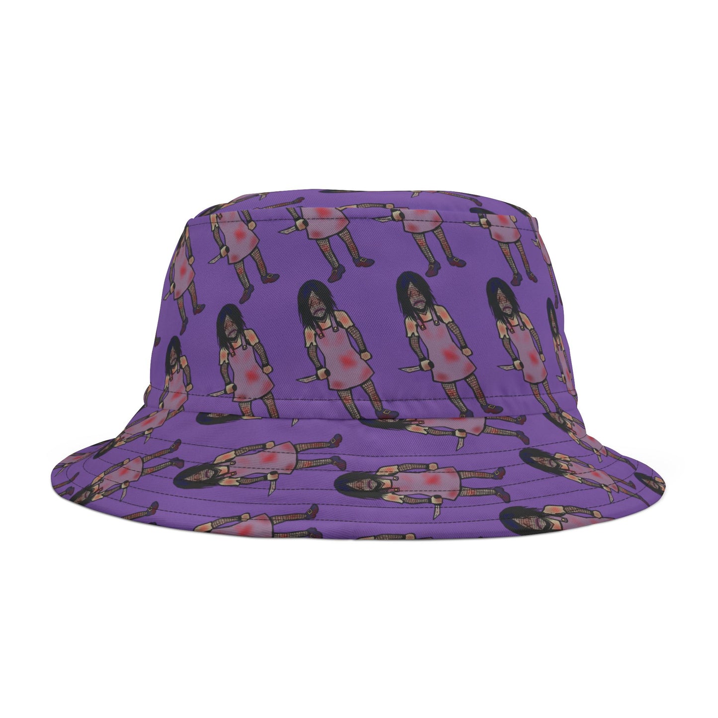 Vibrant Evil Doll Graphic Bucket Hat, Stylish Summer Accessory, Fun Outdoor Wear, Unique Festival Hat, Trendy Sun Protection