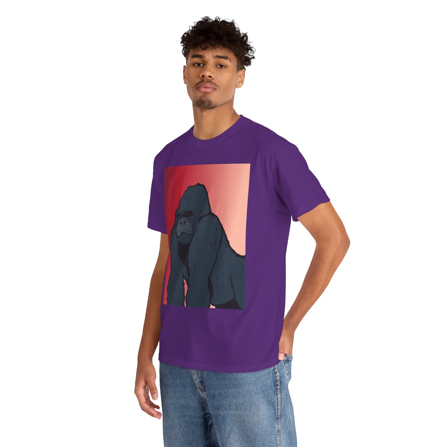 Gorilla Graphic Tee — Vintage Sunset Primate Illustration Shirt