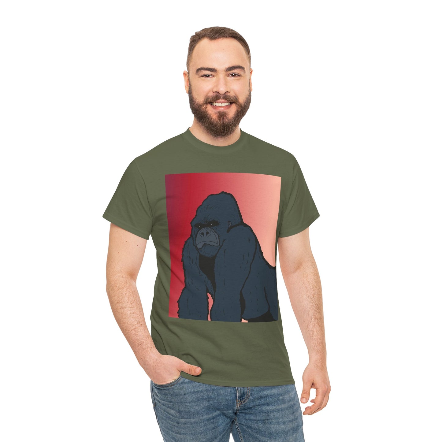 Gorilla Graphic Tee — Vintage Sunset Primate Illustration Shirt