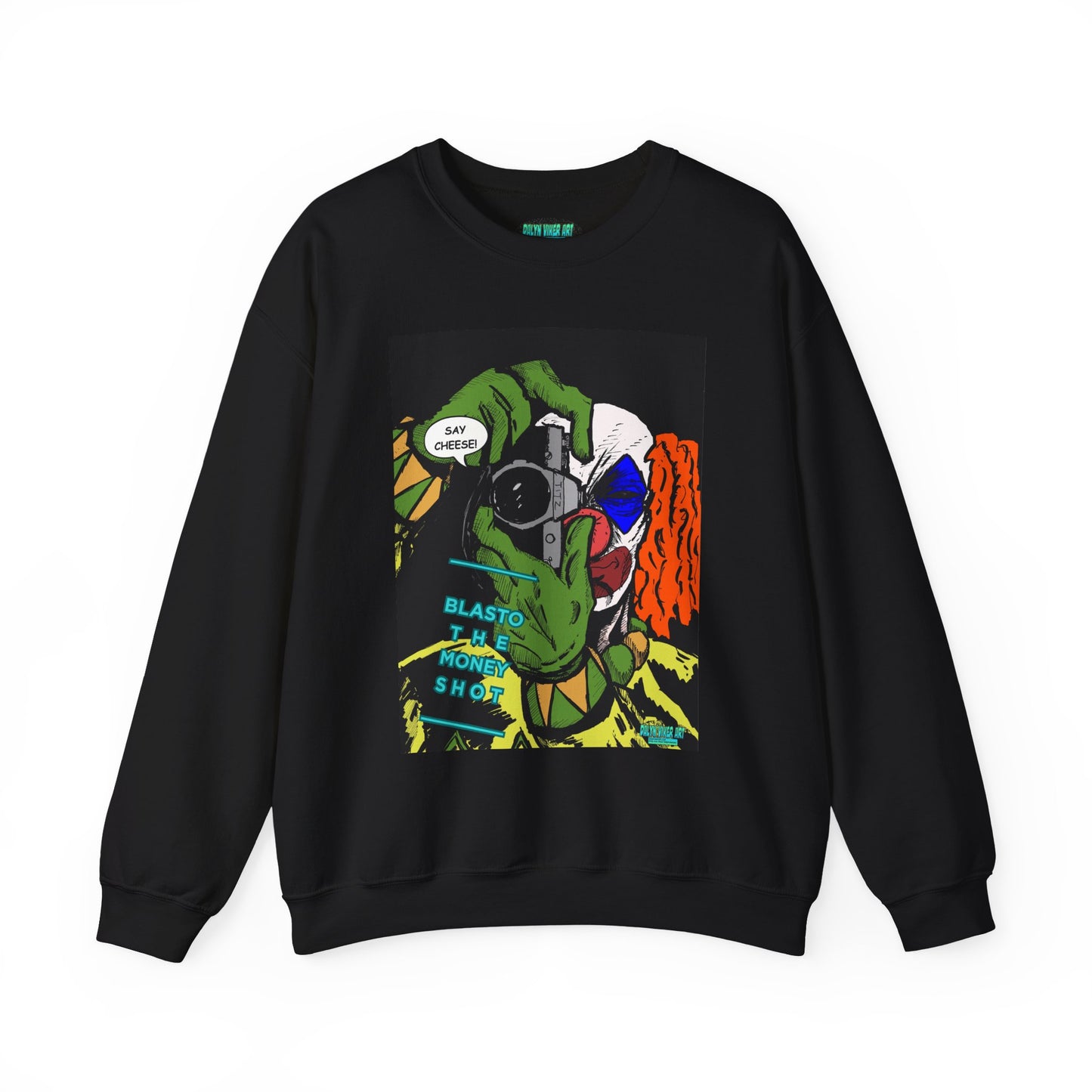 Blasto the Clown Retro Homage Graphic Crewneck Sweatshirt - 'Blast from the Past'