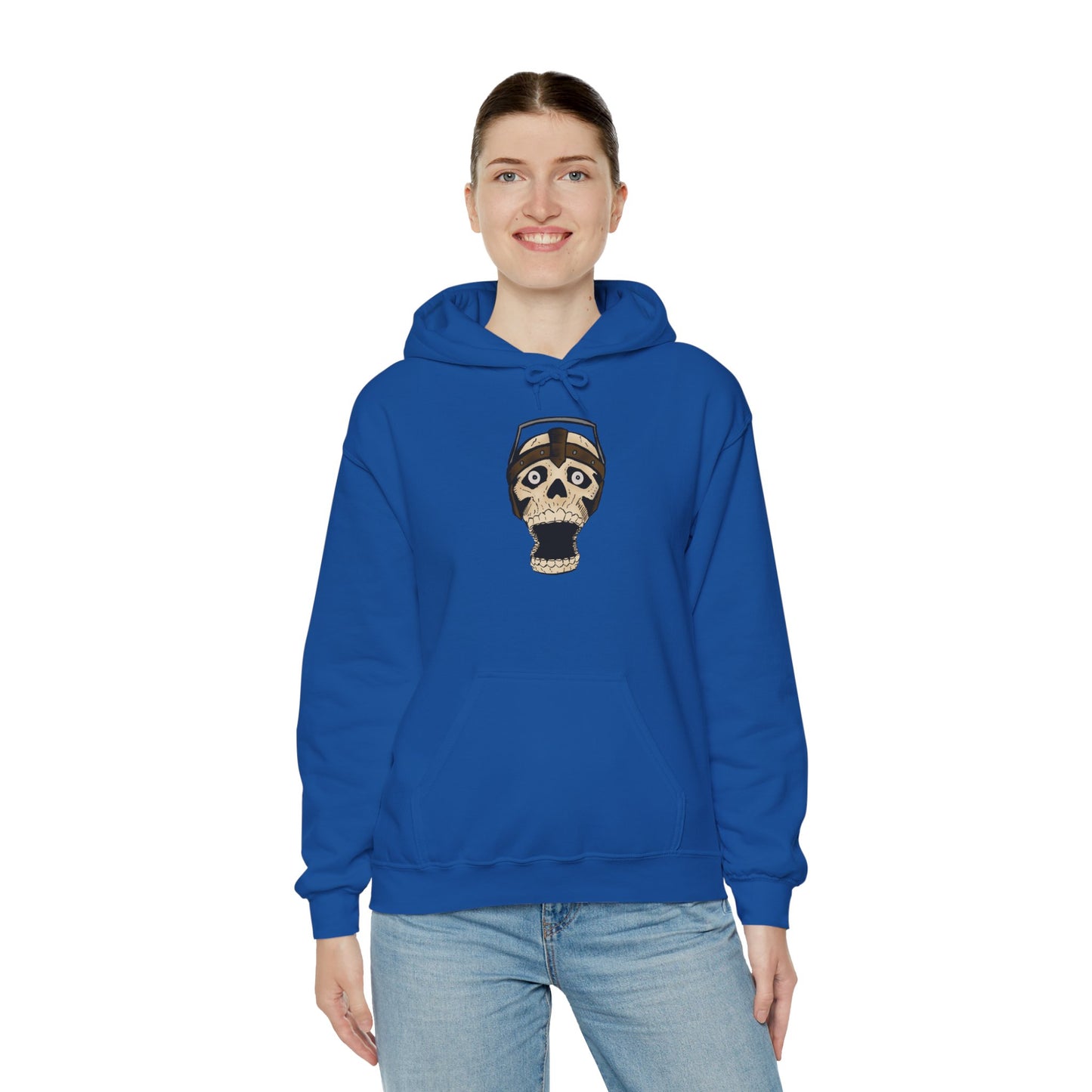 Screaming Skull Graphic Hoodie, Unisex Heavy Blend Sweatshirt, Cozy Casual Wear, Gift for Halloween, Unique October Fashion, Everyday Comfort