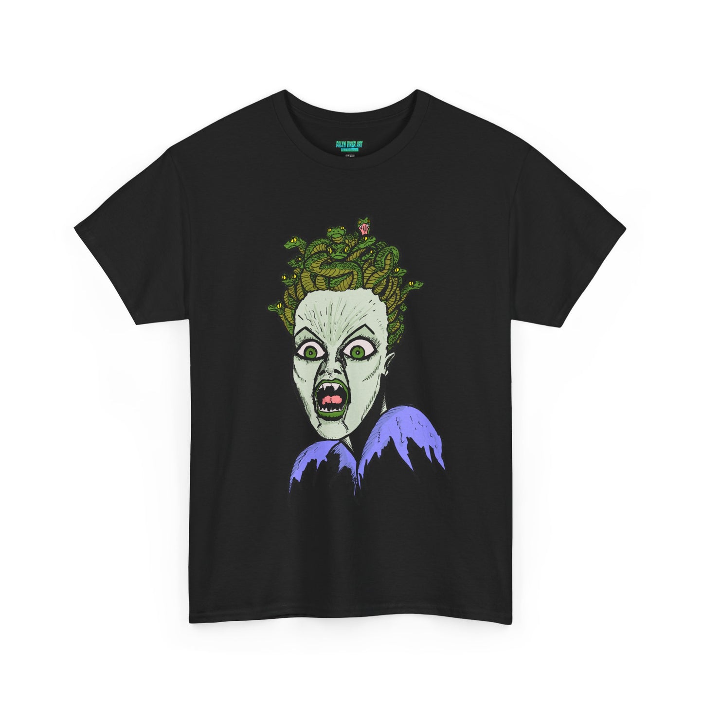Spooky Medusa Unisex Heavy Cotton Tee - Perfect for Halloween, Horror Fans, Casual Wear, Party Outfits, Graphic Tees