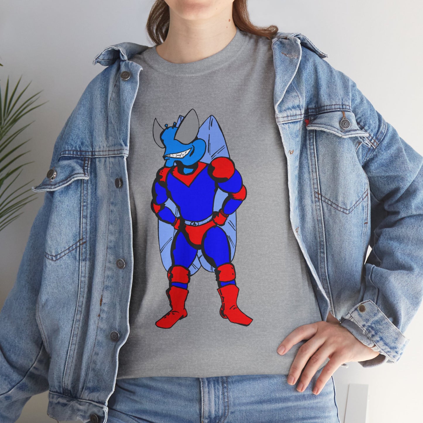 Astro-Fly Hero Graphic Tee - Blue & Red Superhero T-Shirt