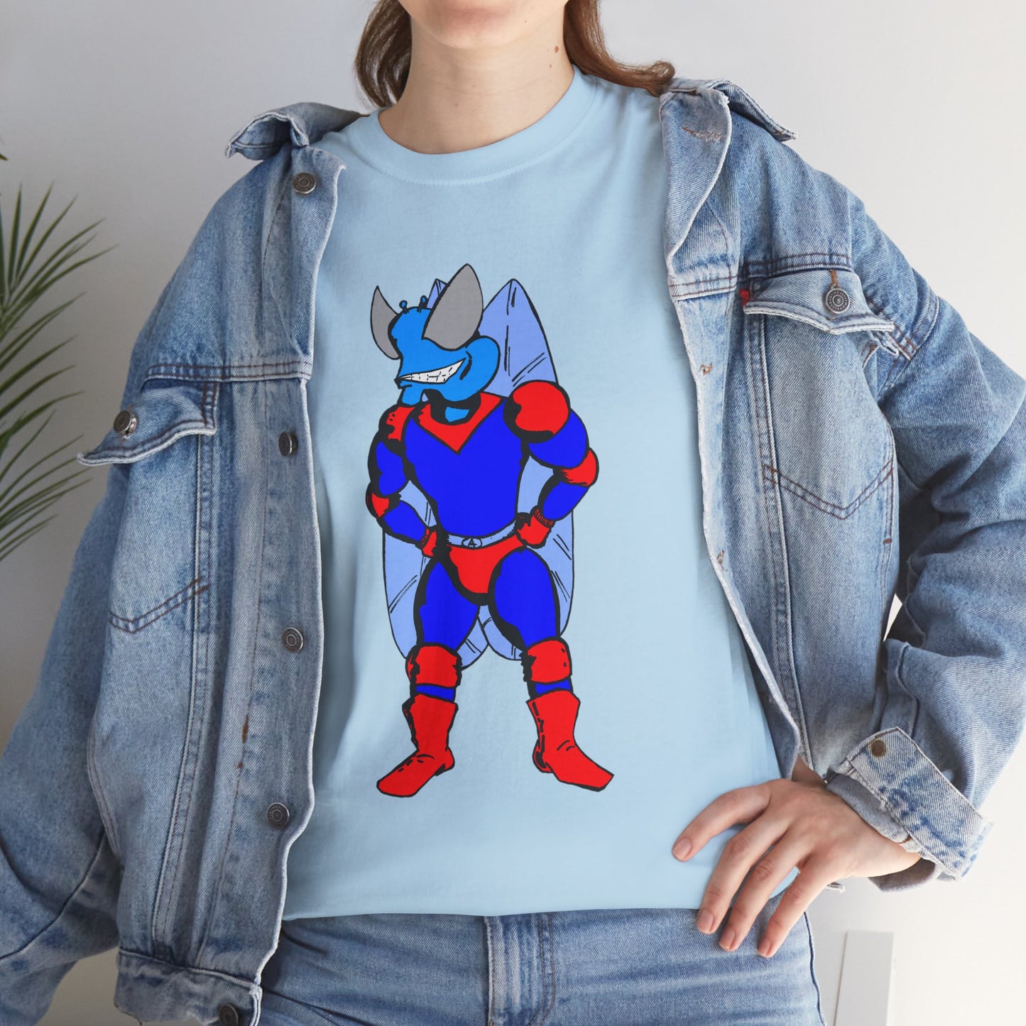 Astro-Fly Hero Graphic Tee - Blue & Red Superhero T-Shirt