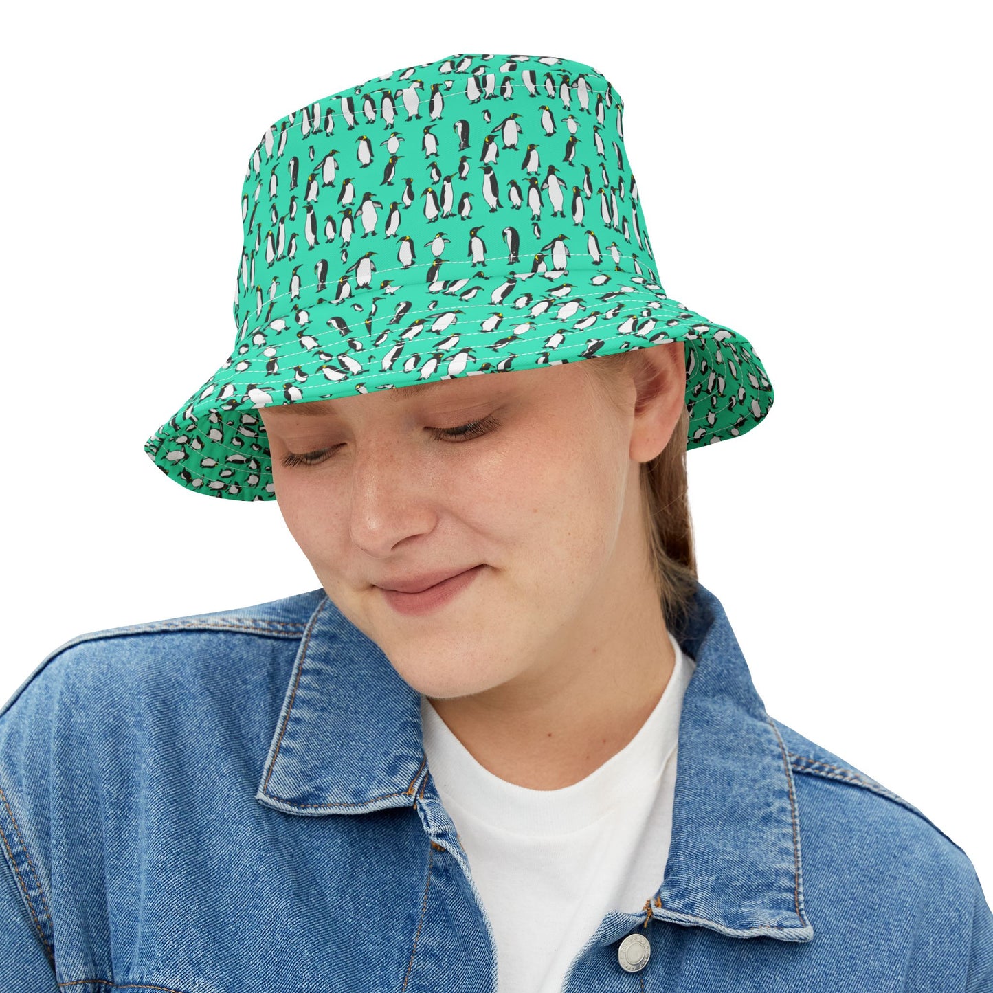 Playful Penguin Pattern Bucket Hat - Trendy Summer Accessory, Beachwear, Outdoor Fun, Gift for Him/Her, Vacation Must-Have