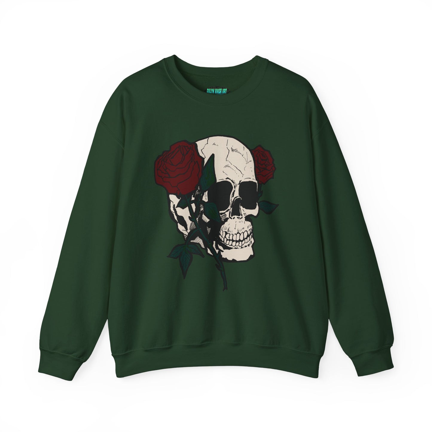 Skull & Rose Crewneck Sweatshirt - Unisex Heavy Blend™