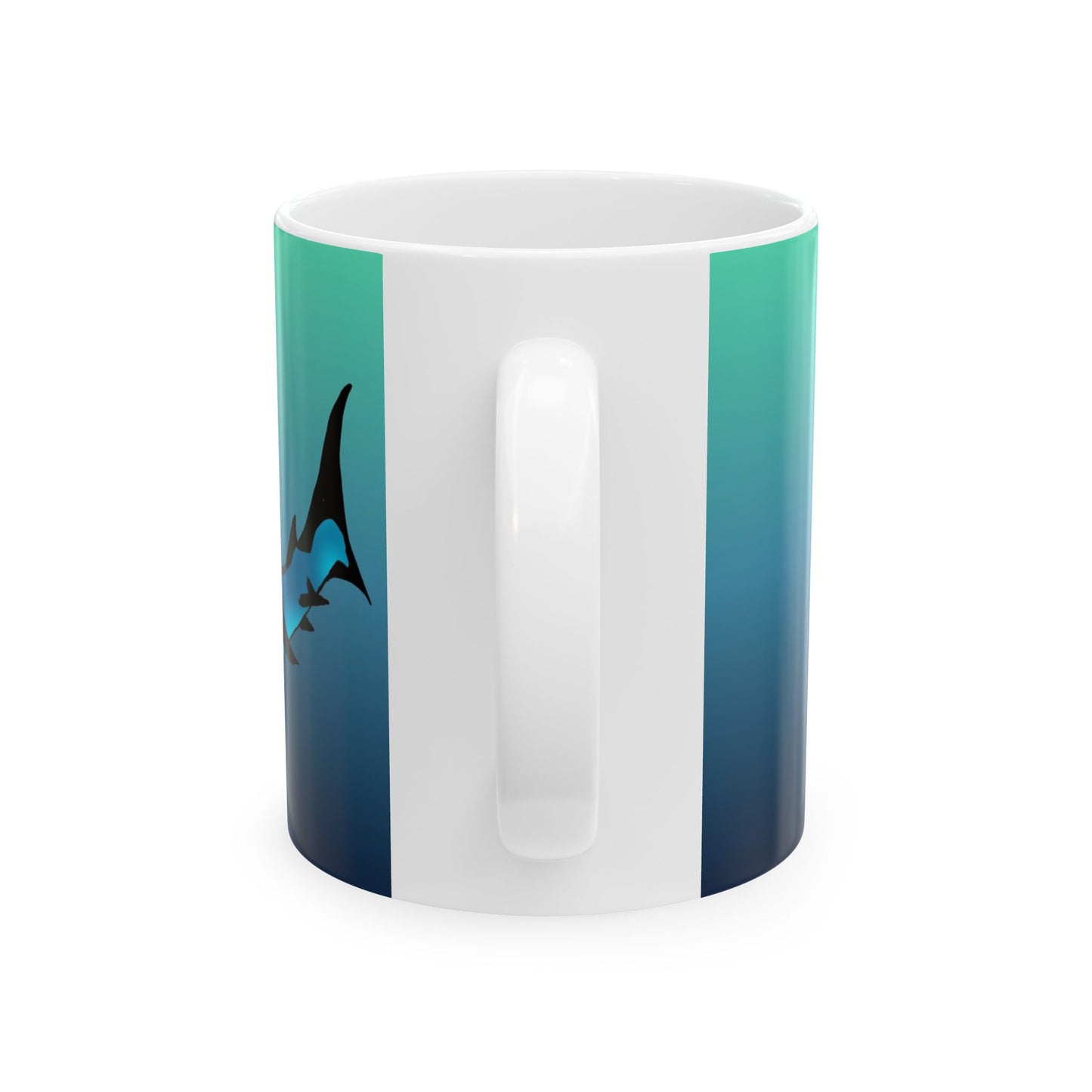 Harley Hammerhead Shark Gradient Ceramic Mug — Cute Hammerhead Coffee Cup (11oz & 15oz)