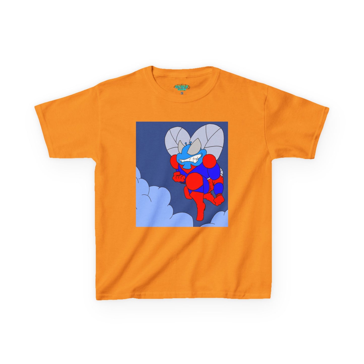 The Astounding Astro-Fly - Up in the Clouds - Kids Superhero Graphic Tee - Fun Cartoon Design for Playful Days