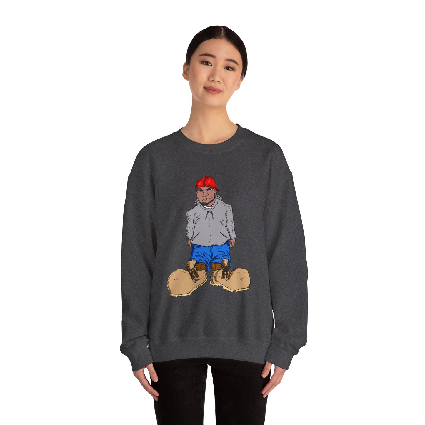 Urban Street Fun Character Boots Art Unisex Crewneck Sweatshirt