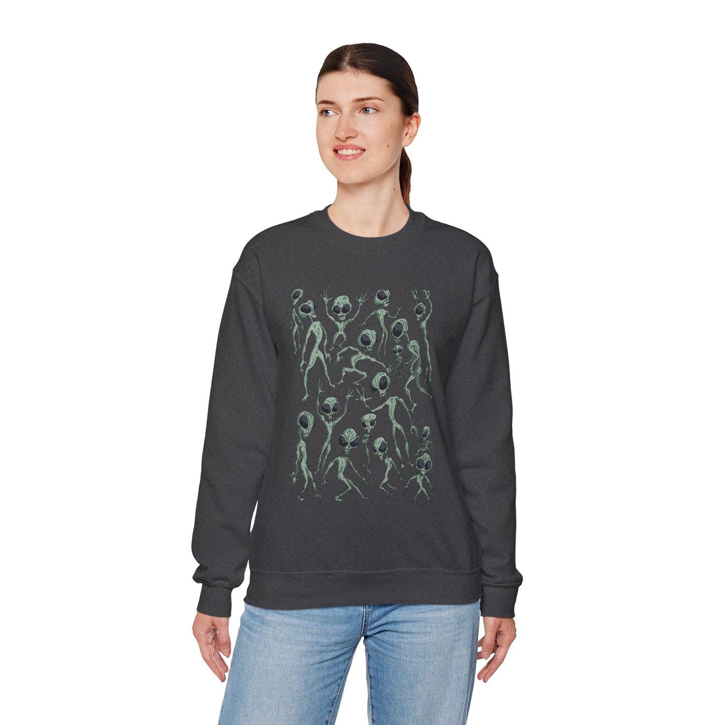 Alien Dance Party Crewneck Sweatshirt – Unisex Heavy Blend
