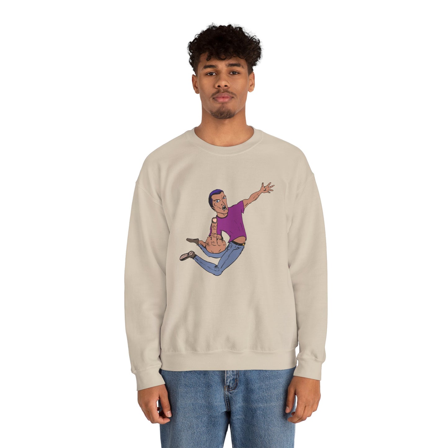 Flying Eff Dynamic Cartoon Character Crewneck Sweatshirt