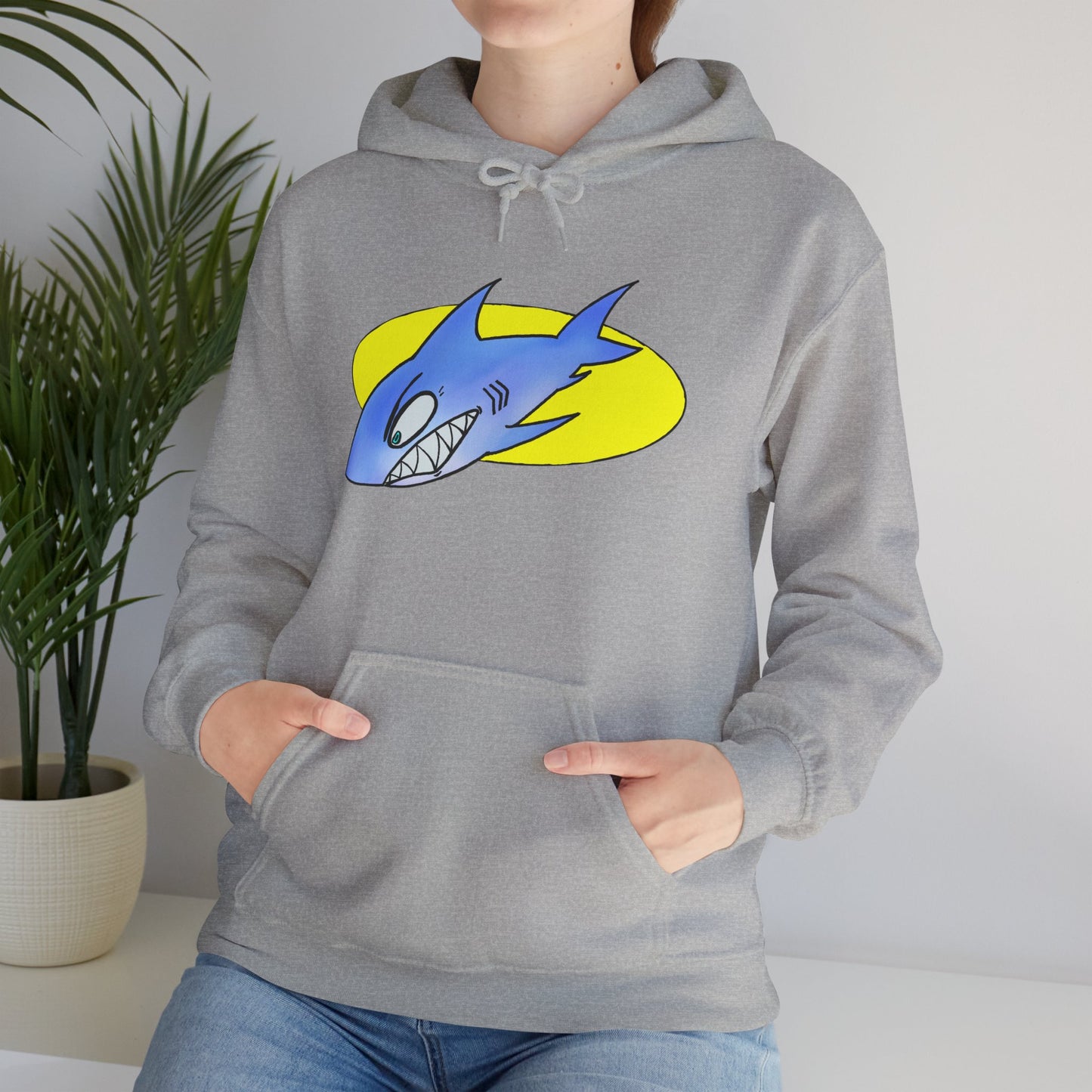 Cool Shark Graphic Hoodie - Unisex Heavy Blend Sweatshirt for Ocean Lovers, Gift for Men and Women, Beach Vibes, Casual Wear, Unique Design