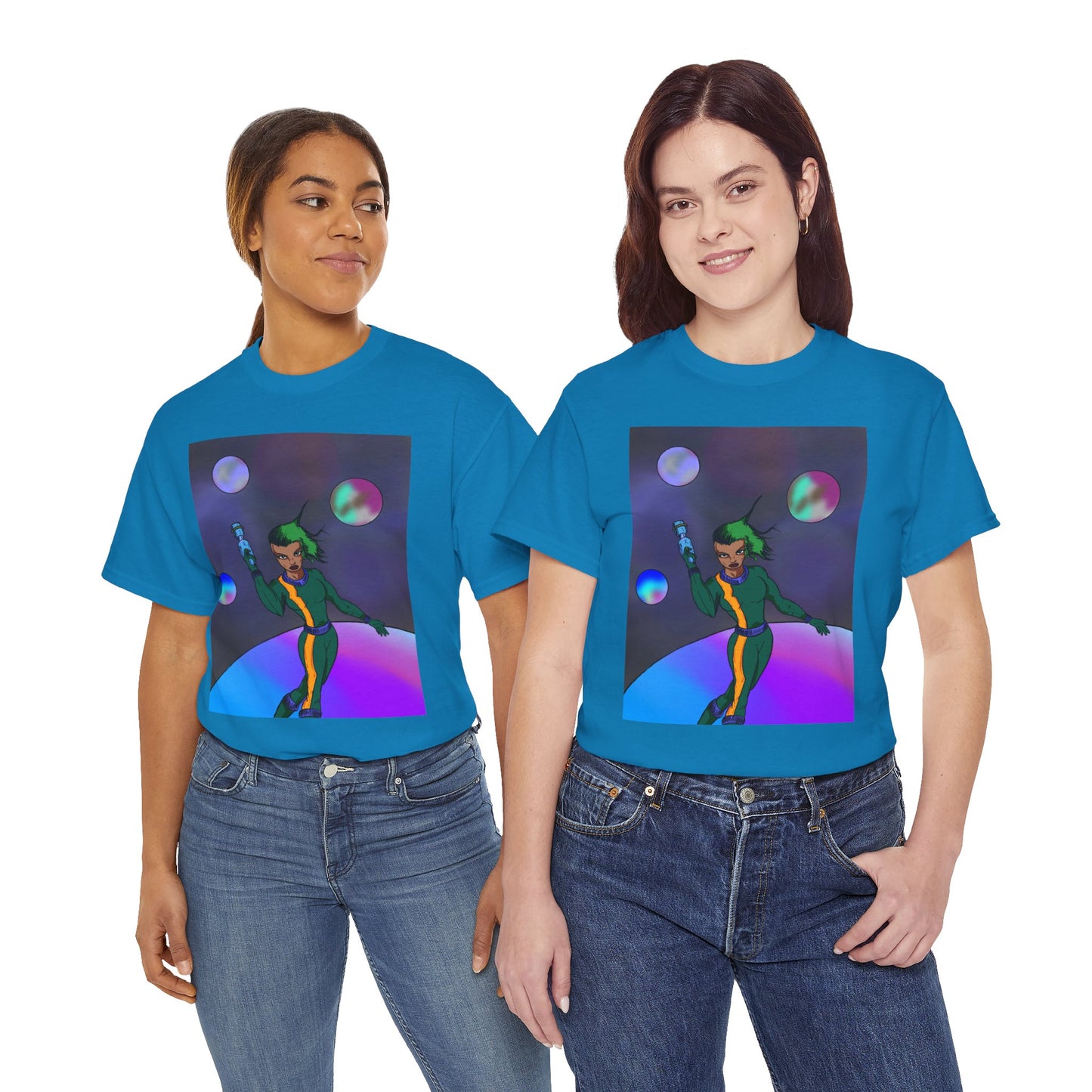 Cosmic Hero Vibe Tee - Unisex Heavy Cotton Tee, Space Art Shirt, Retro Sci-Fi T-Shirt, Gift for Space Lovers, Unique Graphic Tee
