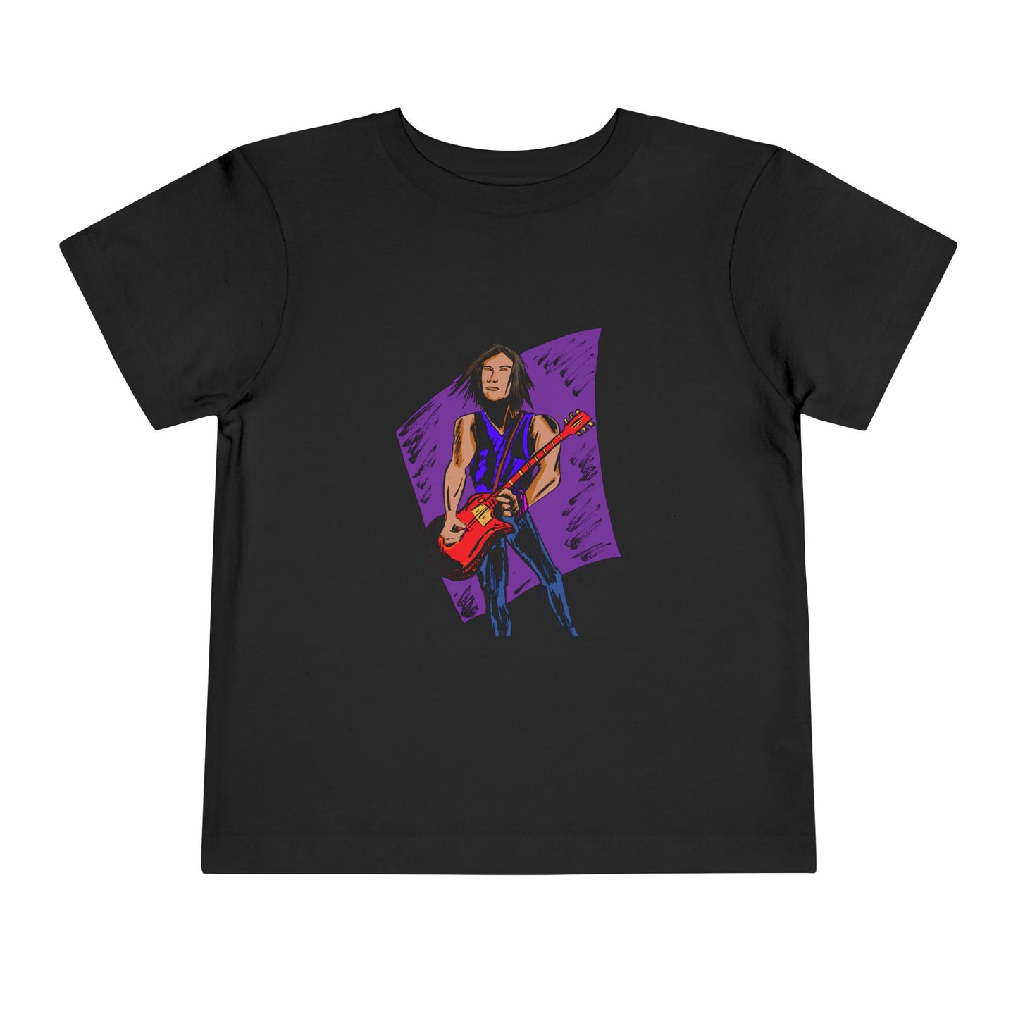 Toddler Tee — Rock Star Guitarist Graphic Kids Shirt