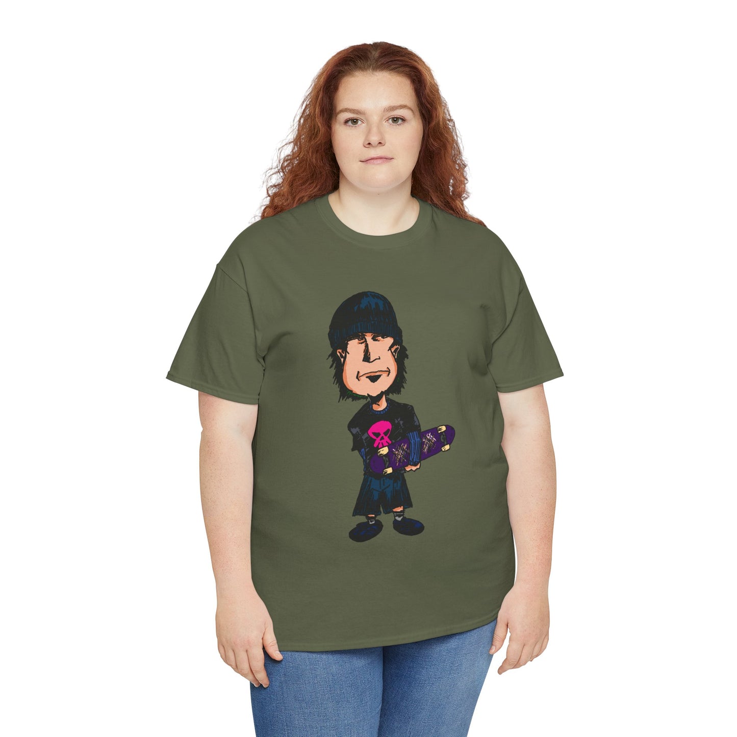 Rude Skater Dude - Skate Punk - Skater Kid Cartoon T‑Shirt — Cute Skateboarder Graphic Tee