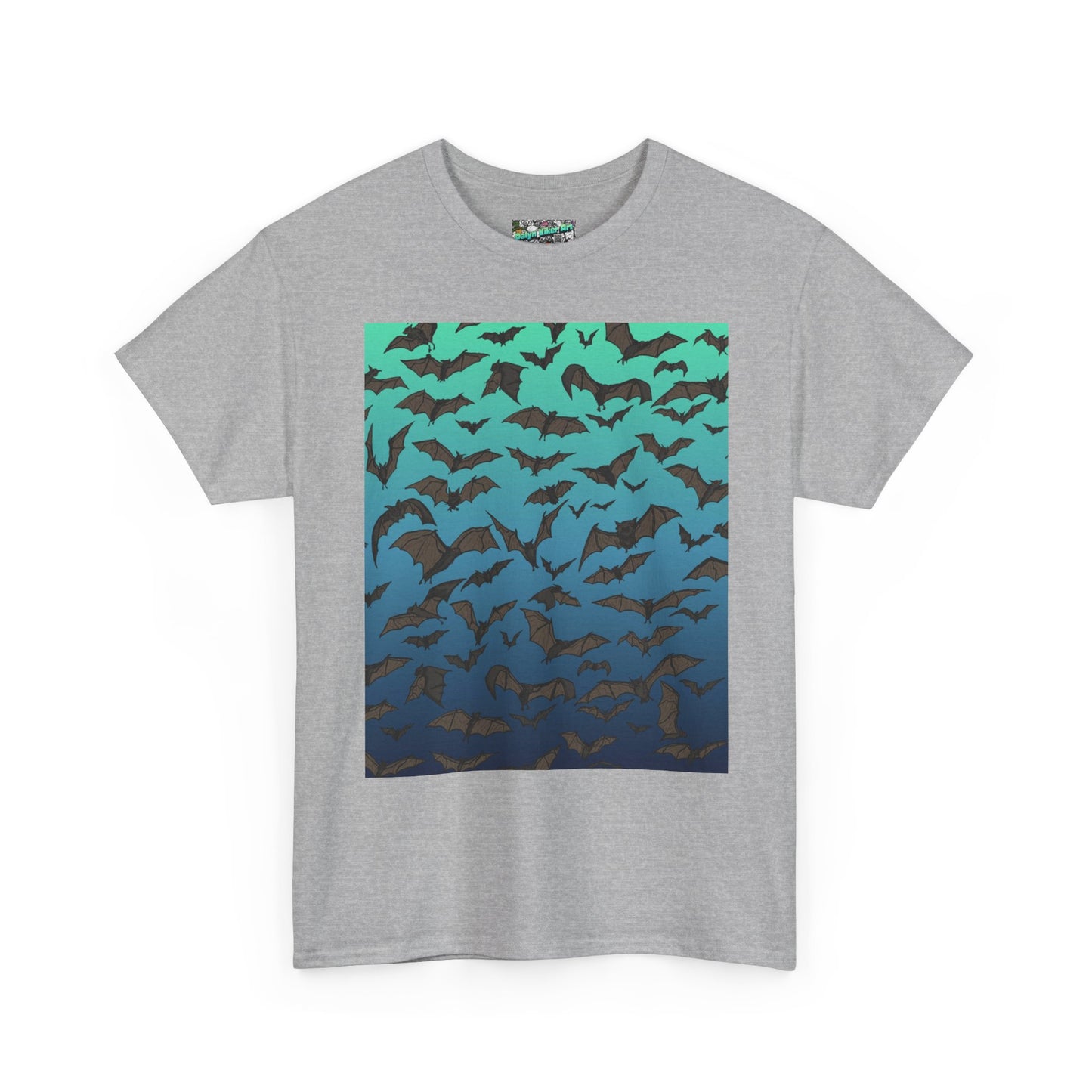 Bat Swarm Graphic Tee — Gradient Night Flight T-Shirt
