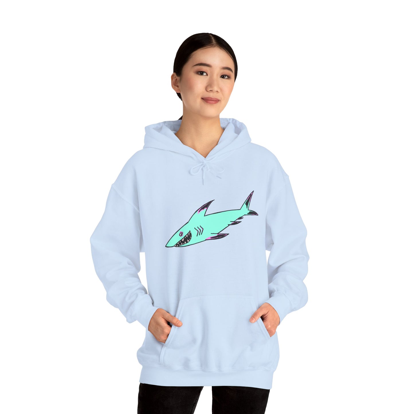 Shark Graphic Unisex Hoodie, Fun Casual Wear, Beach Lover's Gift, Relaxing Lounge Sweatshirt, Unique Gift for Any Occasion