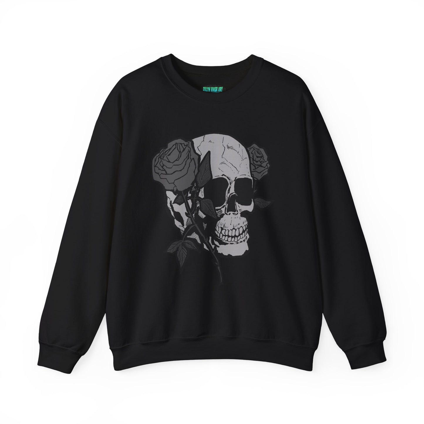 Skull and Roses Crewneck Sweatshirt - Unisex Heavy Blend™
