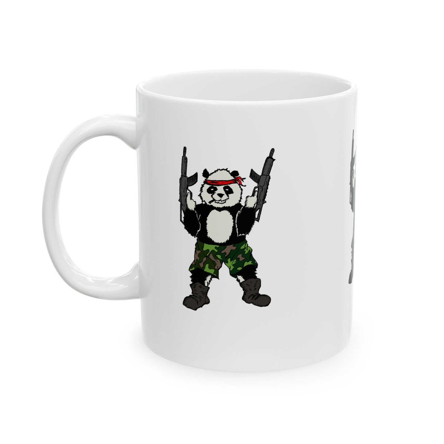 Mug - Panda Guns Military Mercenary 11oz 15oz Ceramic Coffee Cup