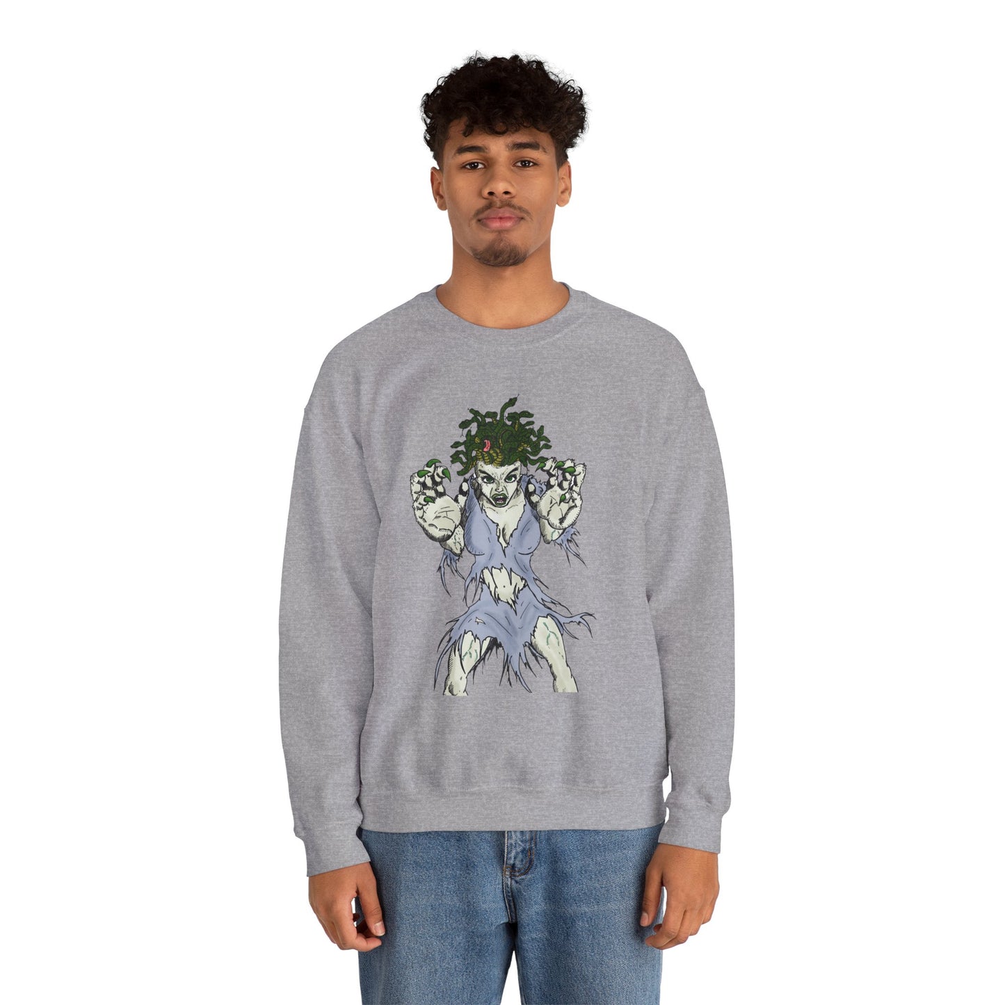Medusa Inspired Unisex Heavy Blend Crewneck Sweatshirt