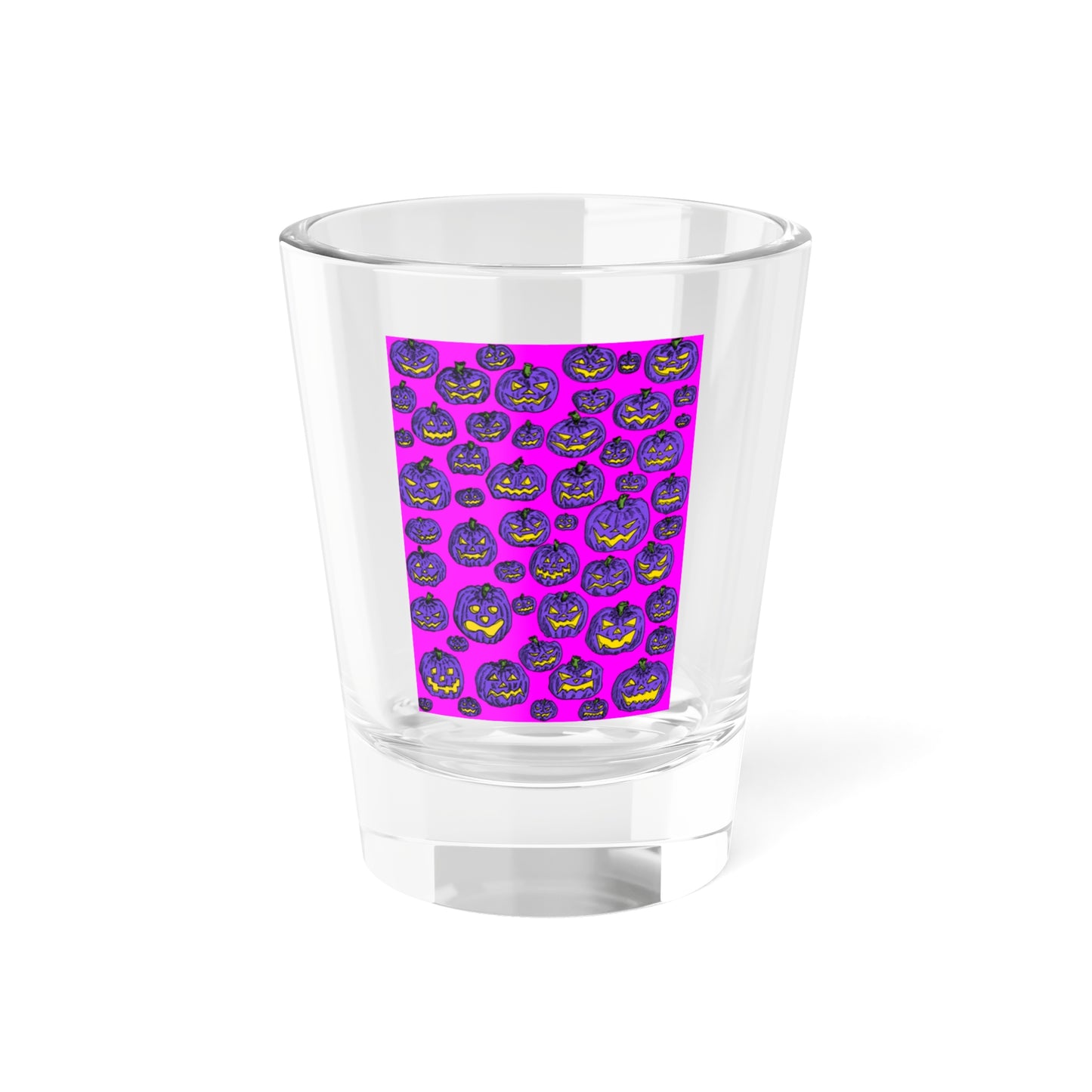 Colorful Pumpkin Shot Glass - 1.5oz Halloween Drinking Glass