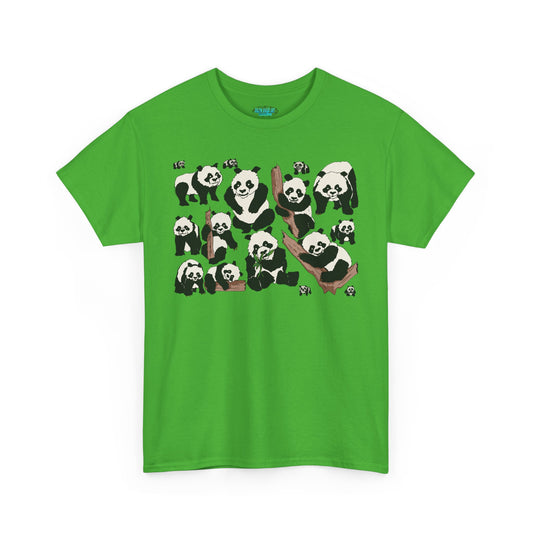 Cute Panda Design Unisex Heavy Cotton Tee | Animal Lover Gift, Casual Wear, Eco-Friendly Apparel, Nature Enthusiast Clothing