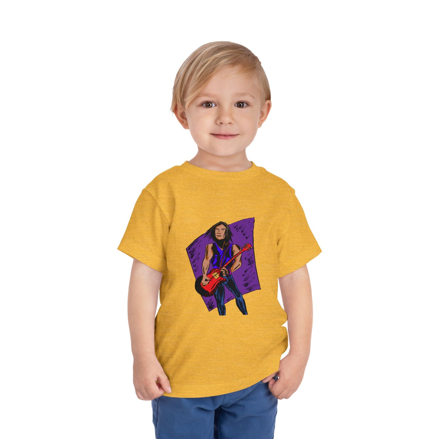 Toddler Tee — Rock Star Guitarist Graphic Kids Shirt