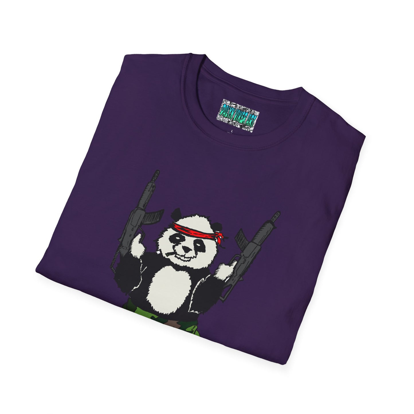 T-Shirt - Panda Guns Military Mercenary Bad Ass Weapons Bamboo