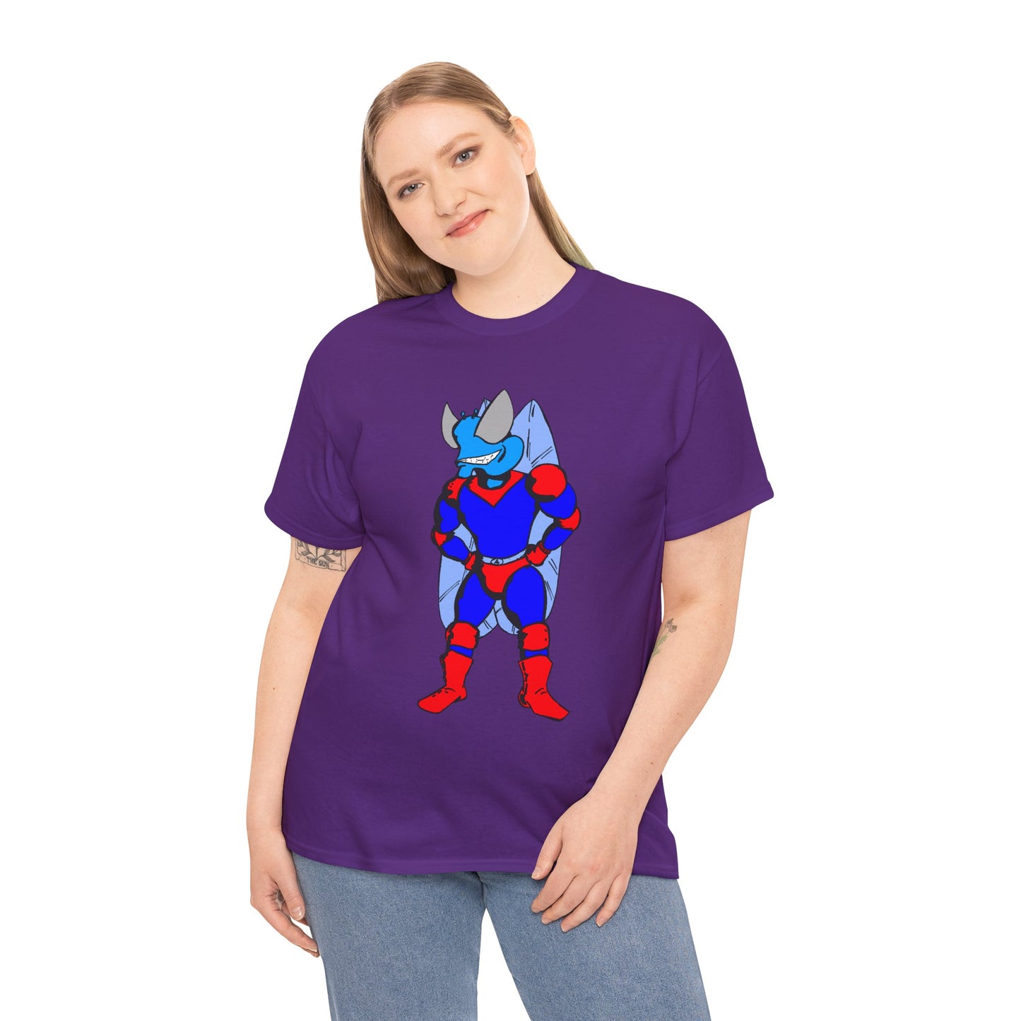 Astro-Fly Hero Graphic Tee - Blue & Red Superhero T-Shirt